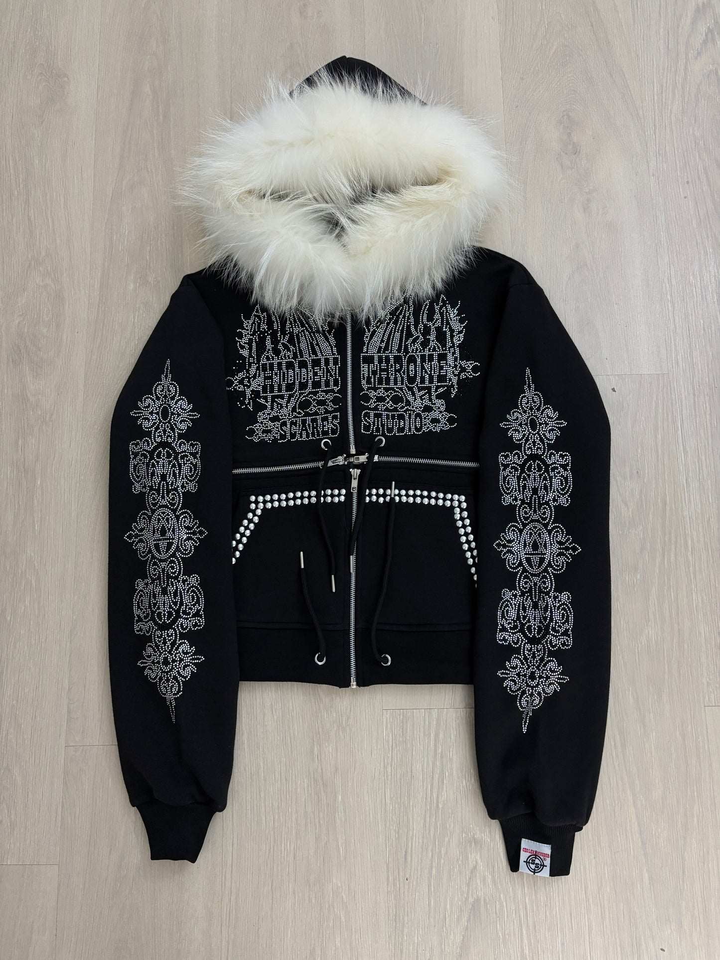HIDDEN THRONE WHITE FUR HOODIE