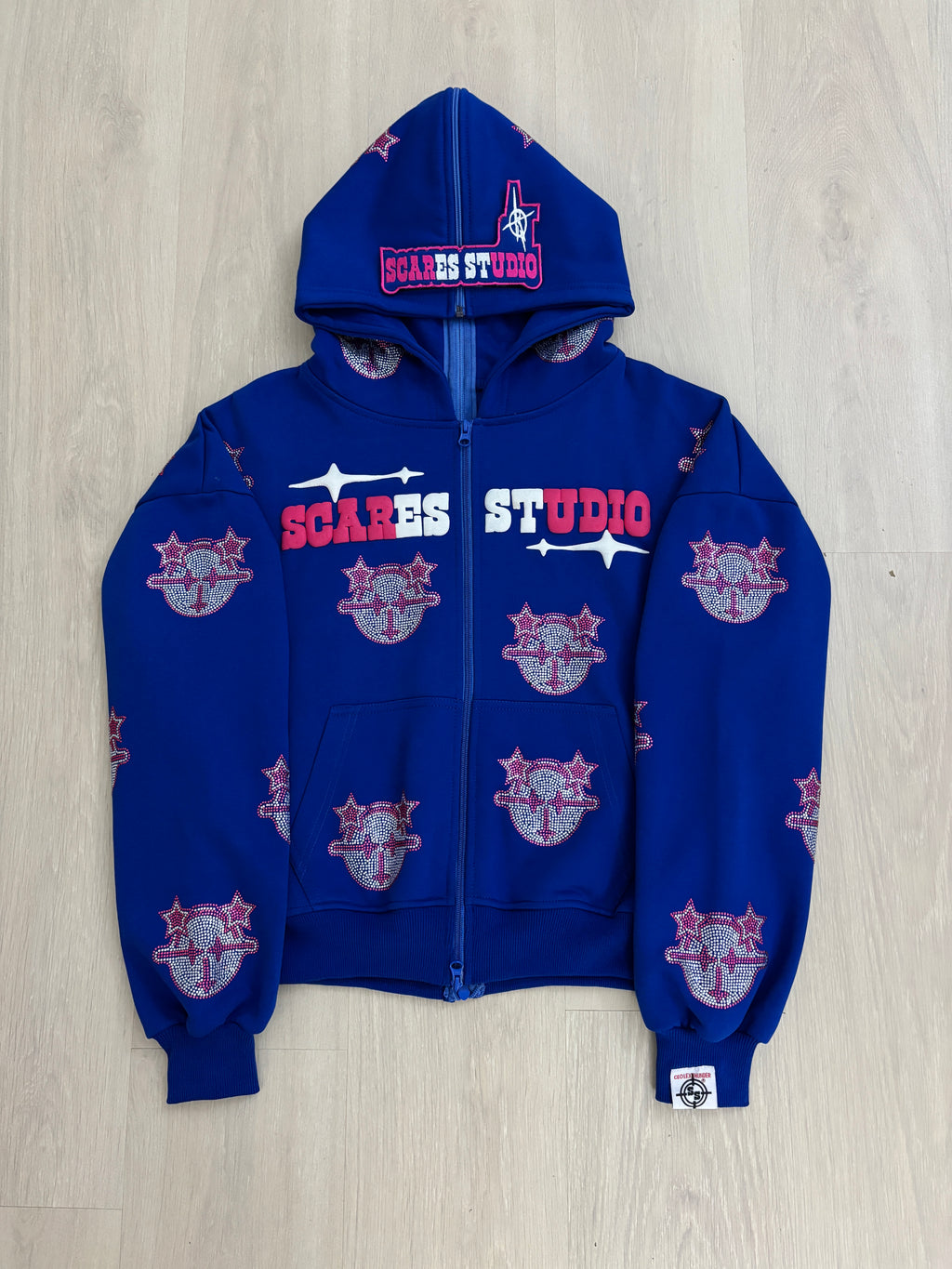 ROYAL BLUE CARTOON STARS ZIPPER