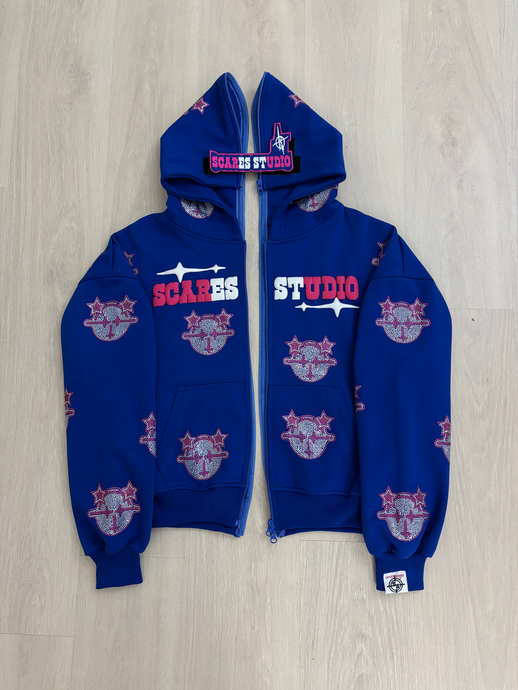 ROYAL BLUE CARTOON STARS ZIPPER