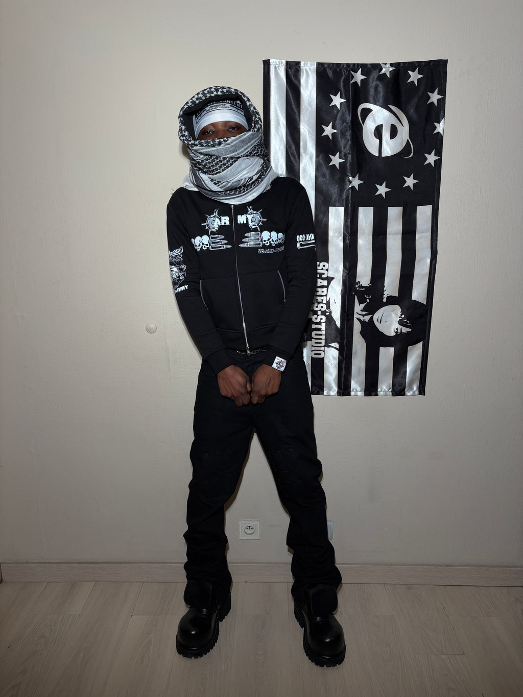 BLACK HYB. HOODIE [3 DIFFERENT HOODS STYLES]