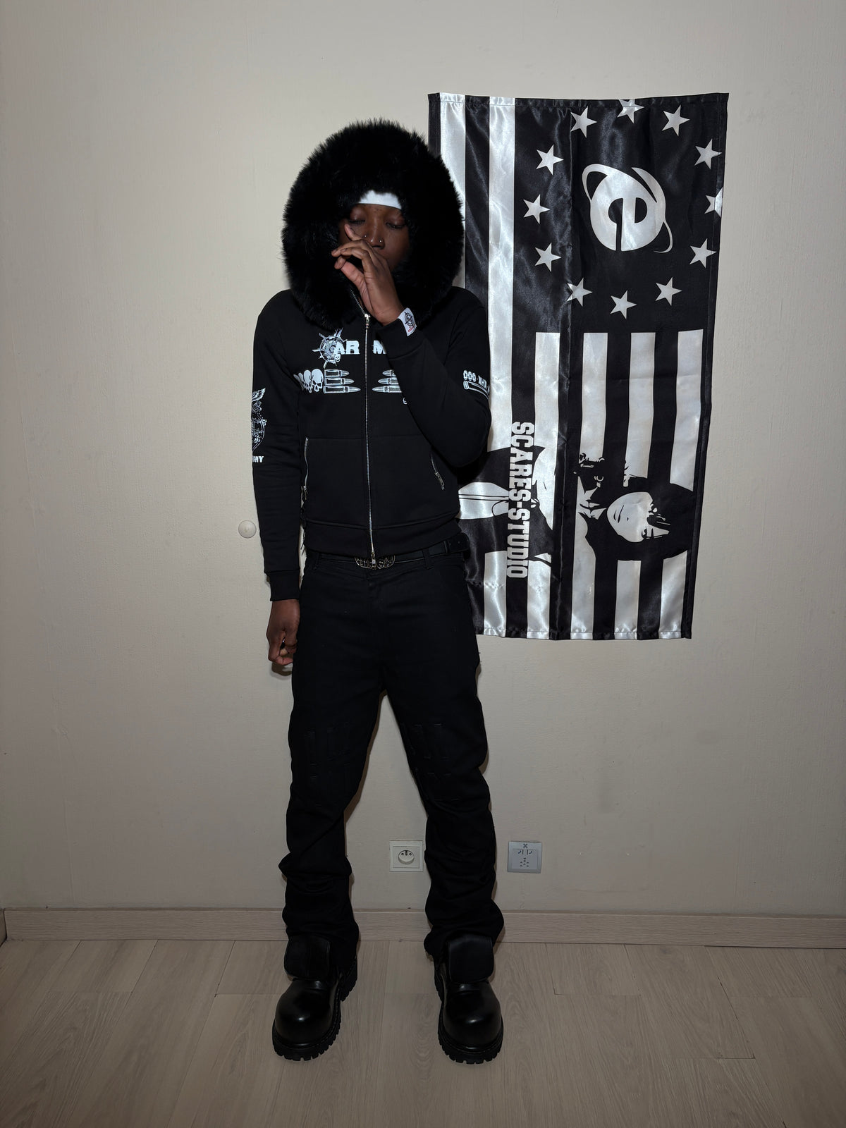 BLACK HYB. HOODIE [3 DIFFERENT HOODS STYLES]