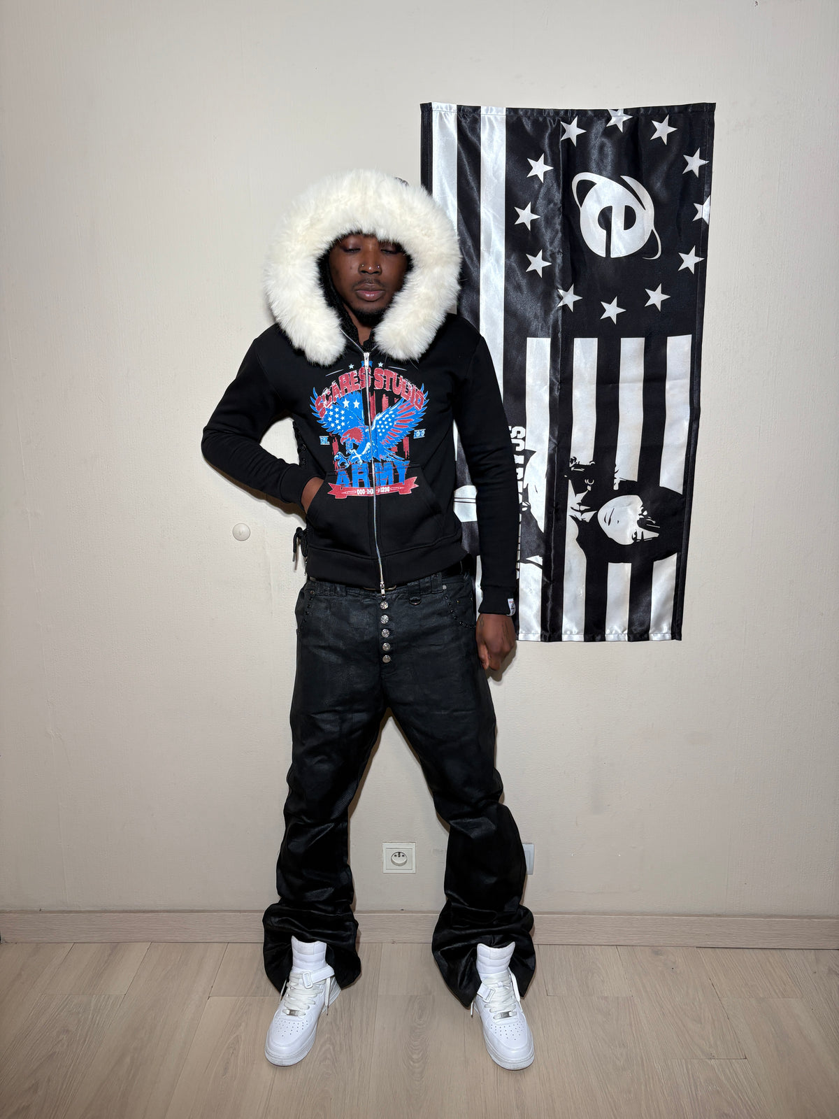 USA ARMY HYB. HOODIE [SCARF & FUR HOODS STYLES]