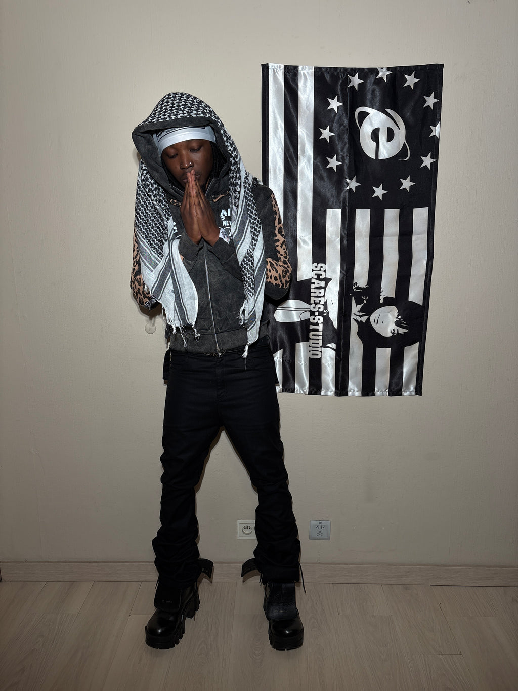 ACID WASH HYB. HOODIE [SCARF & NORMAL HOODS STYLES]