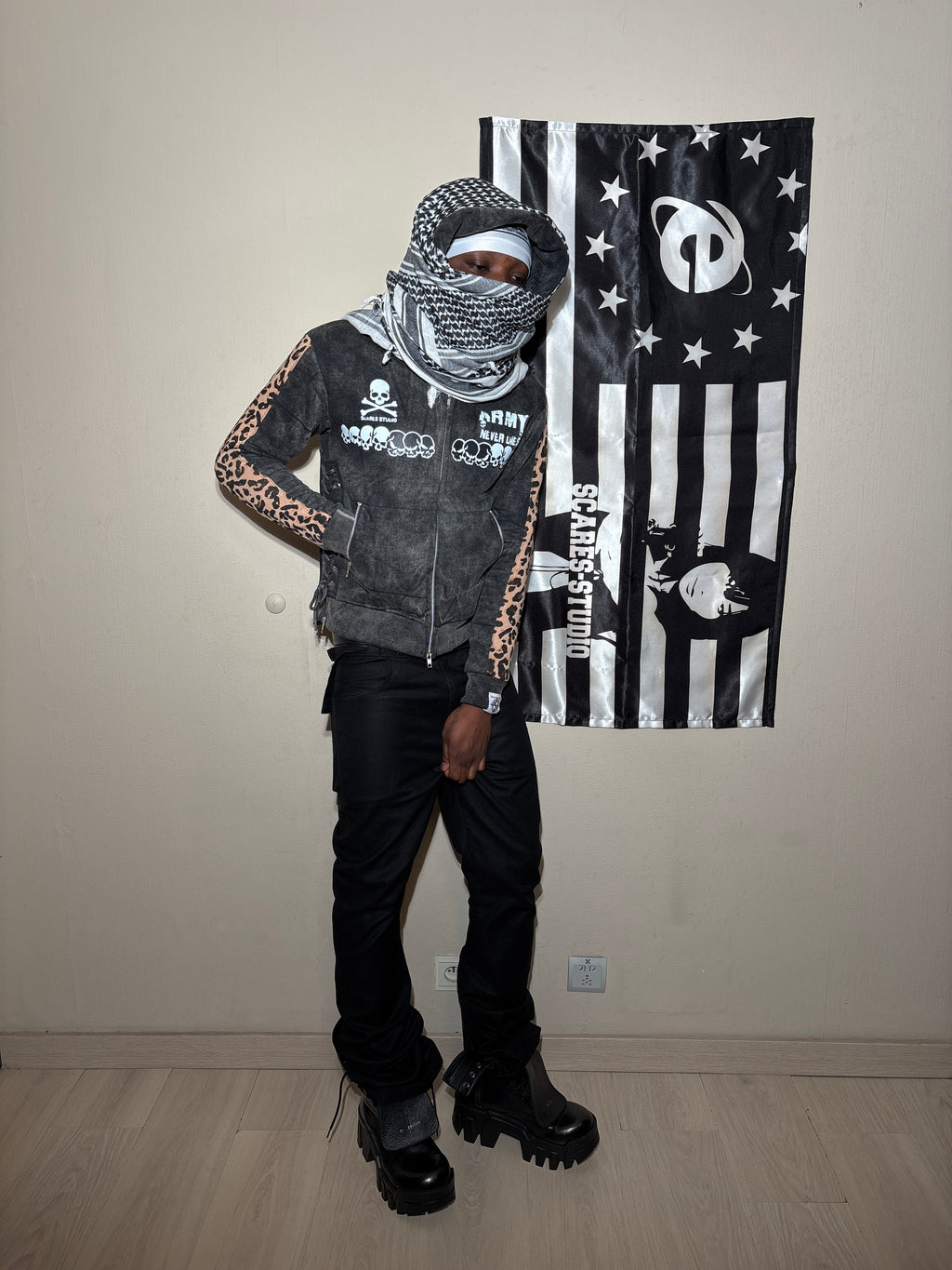 ACID WASH HYB. HOODIE [SCARF & NORMAL HOODS STYLES]