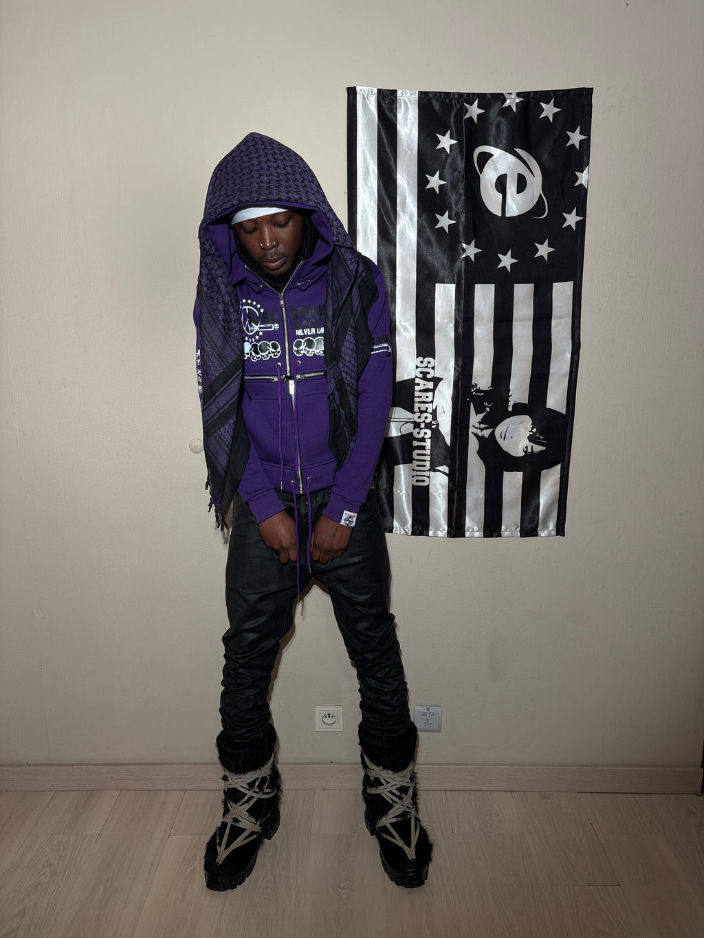 PURPLE HYB. HOODIE [3 DIFFERENT HOODS STYLES]
