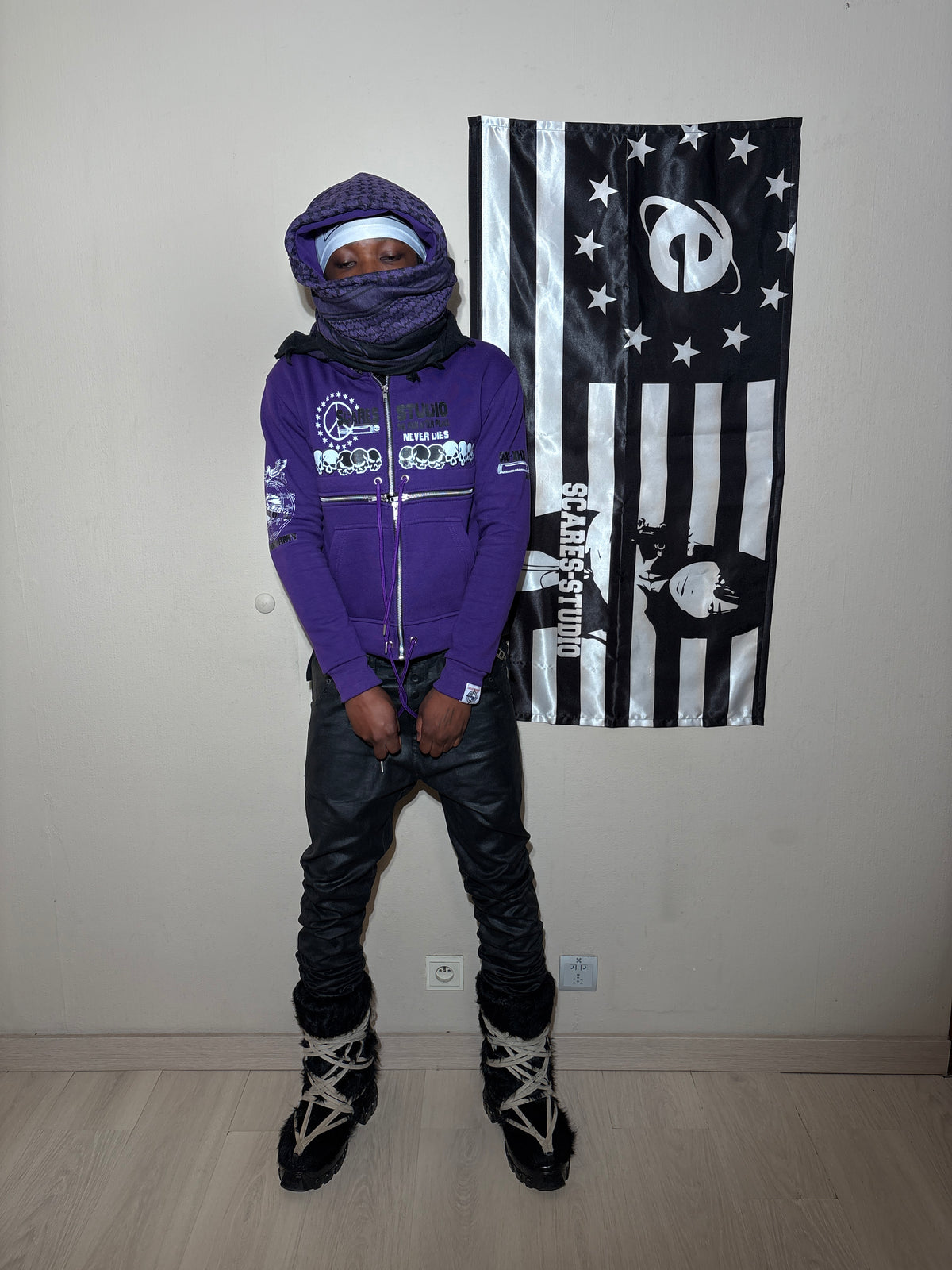 PURPLE HYB. HOODIE [SCARF & NORMAL HOODS STYLES]