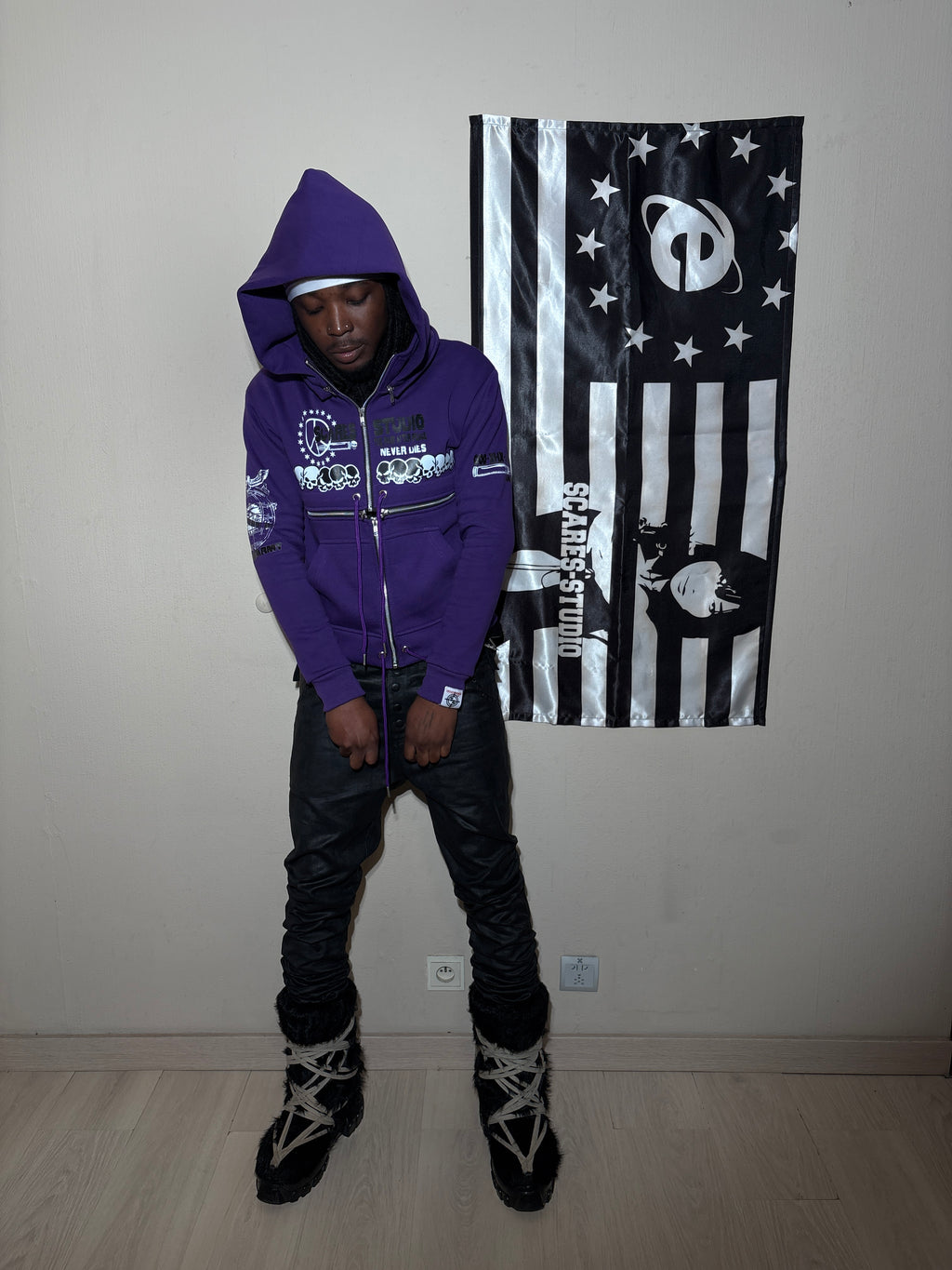 PURPLE HYB. HOODIE [SCARF & NORMAL HOODS STYLES]