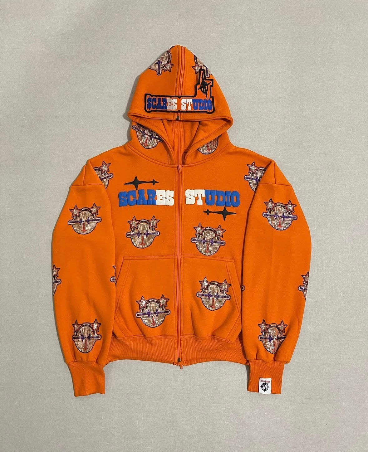 ORANGE CARTOON STARS ZIPPER