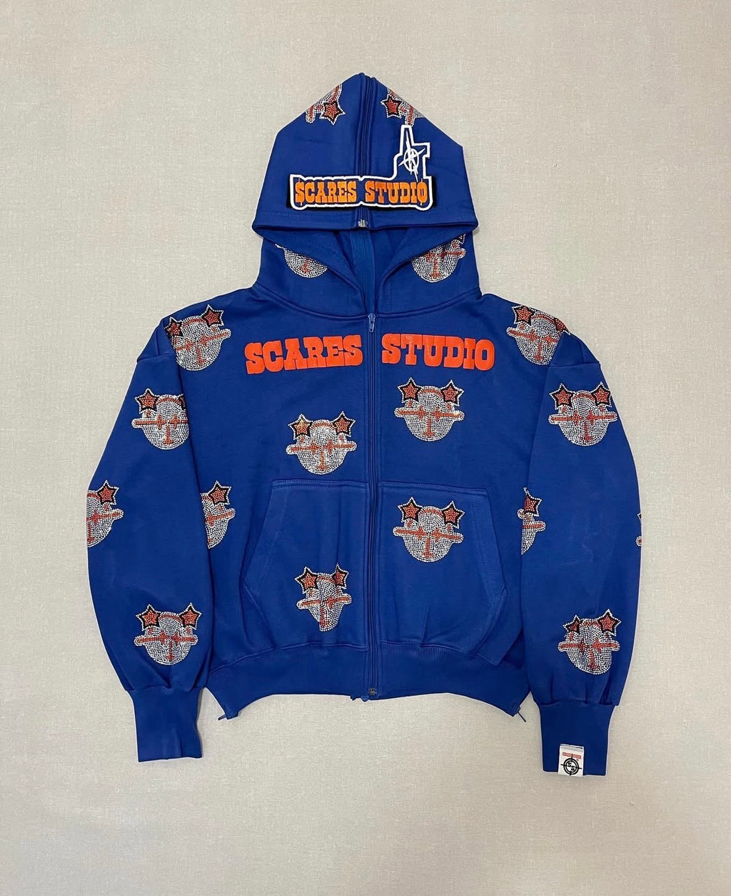 ROYAL BLUE CARTOON STARS ZIPPER