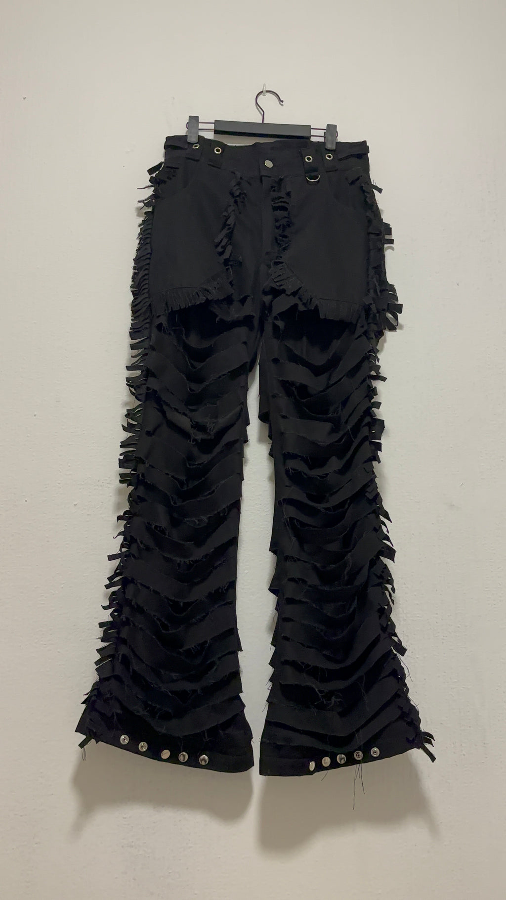 ROCKSTAR HANDMADE DISTRESSED FLARE PANTS