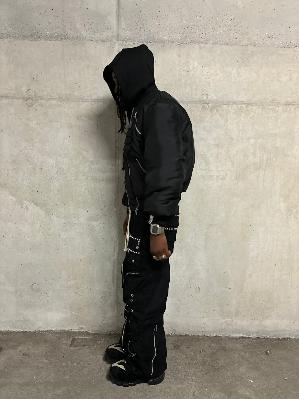 STUDS BAGGY CARGO (JORTS) CANVAS PANTS