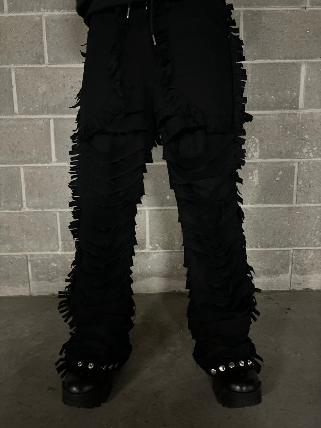 ROCKSTAR HANDMADE DISTRESSED FLARE PANTS