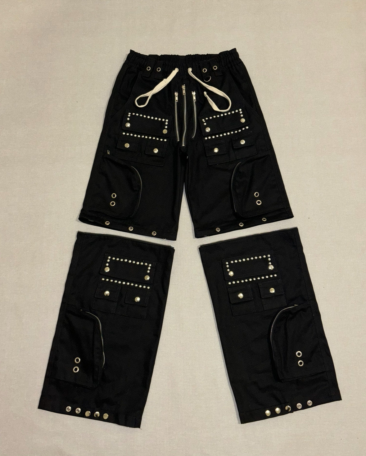 STUDS BAGGY CARGO (JORTS) CANVAS PANTS
