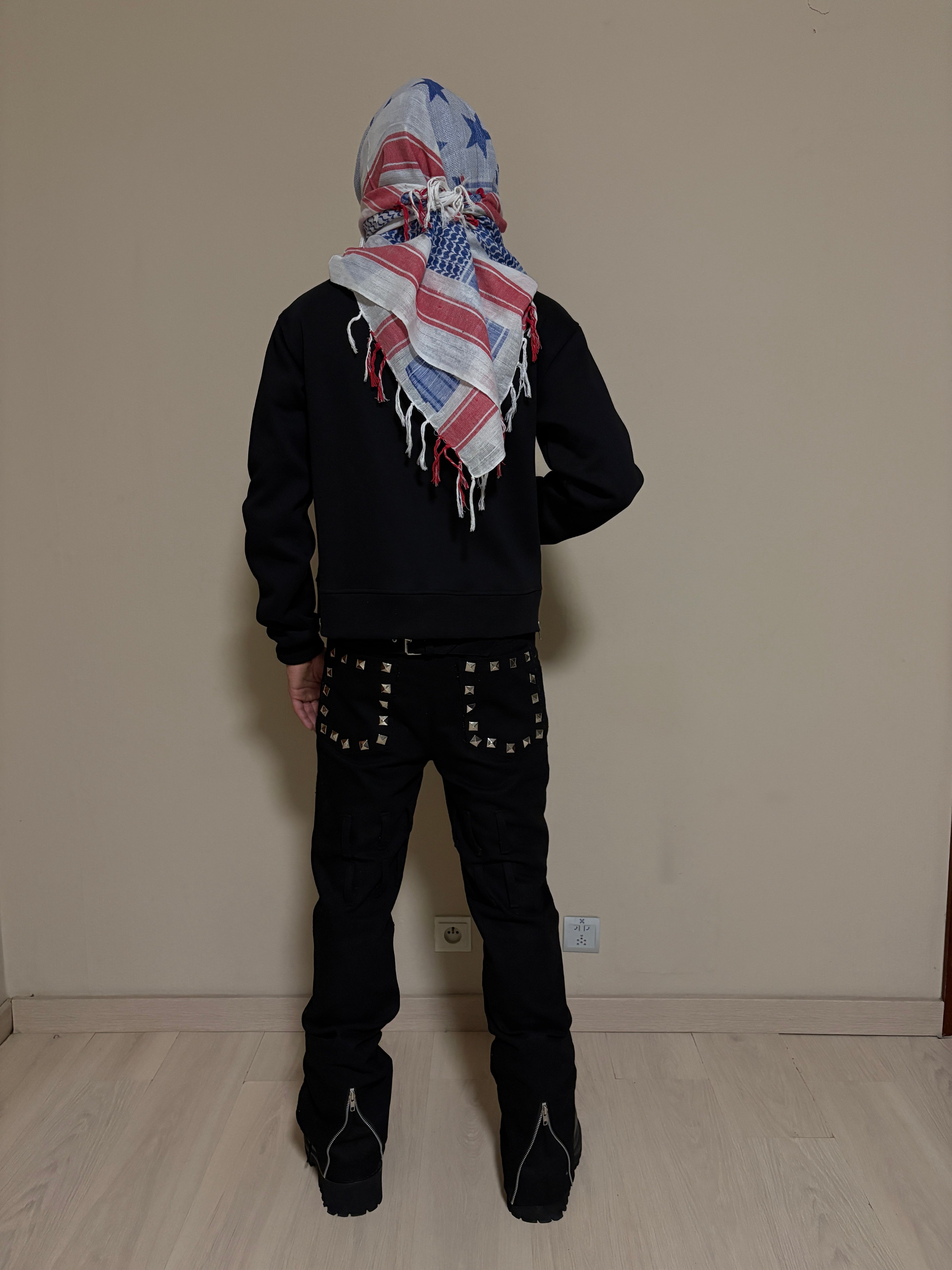USA-CHEETAH FLAG TURBAN SCARF ZIPPER