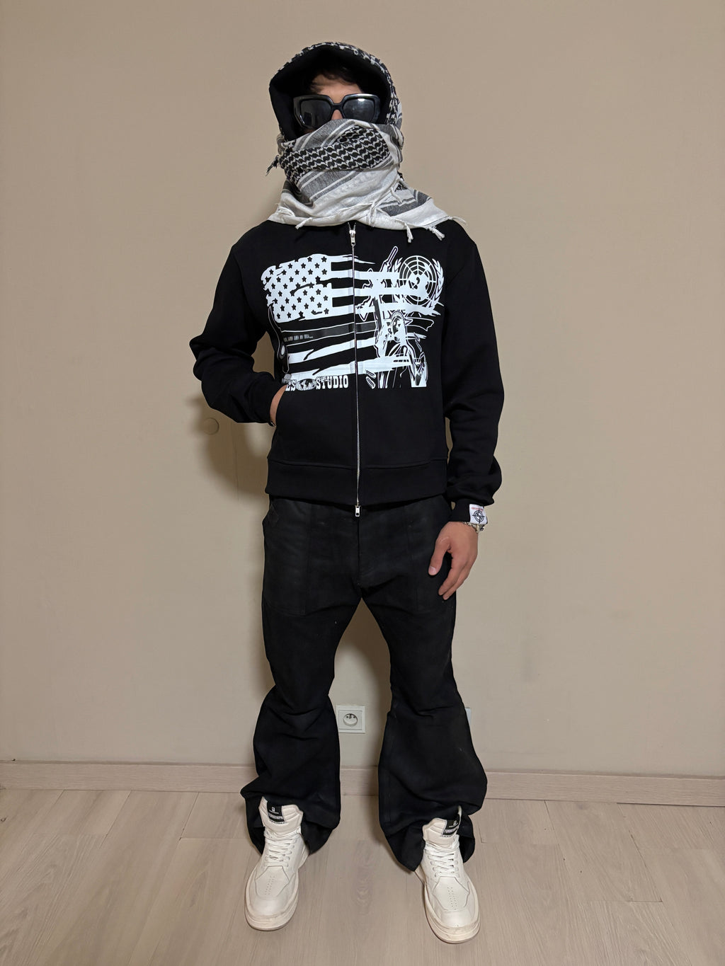 N.G.A TURBAN SCARF ZIPPER