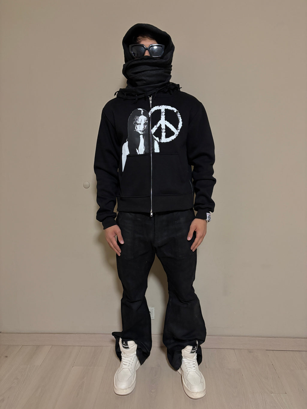PEACE & CHAOS TURBAN SCARF ZIPPER