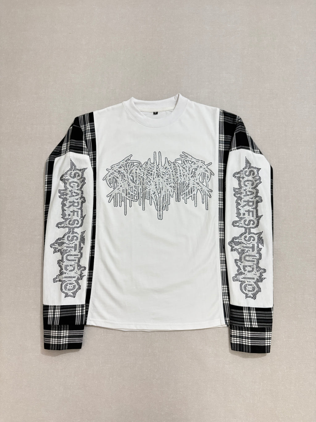 WHITE FLANNEL LONG-SLEEVE T-SHIRT
