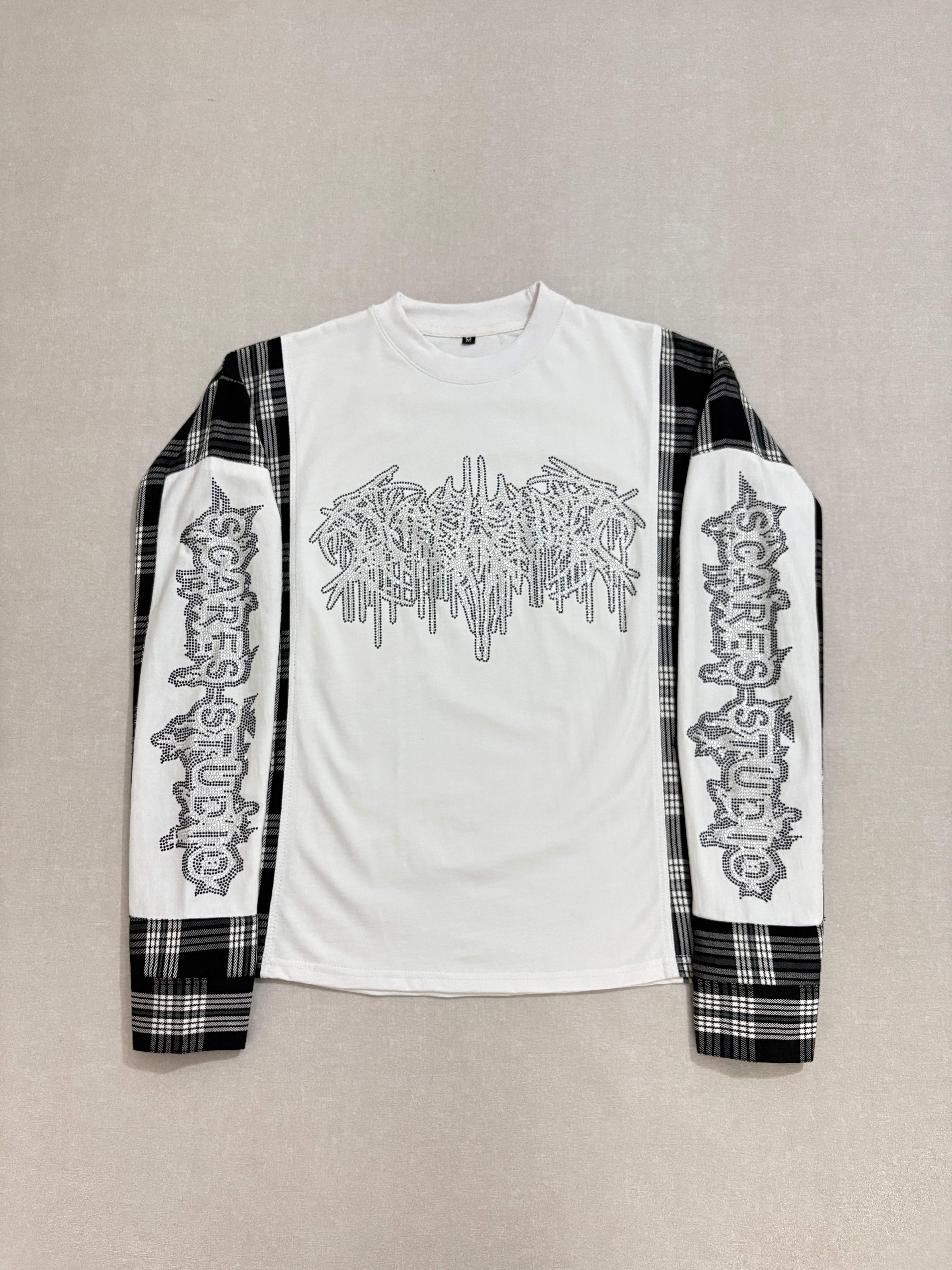 WHITE FLANNEL LONG-SLEEVE T-SHIRT