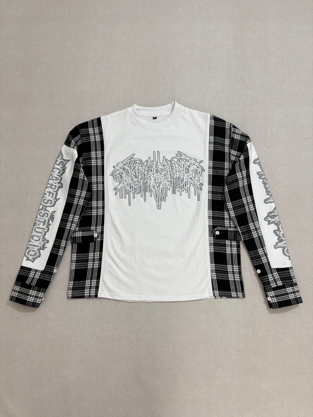 WHITE FLANNEL LONG-SLEEVE T-SHIRT