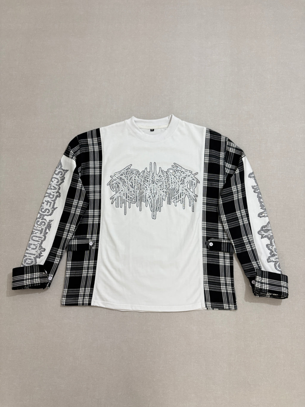 WHITE FLANNEL LONG-SLEEVE T-SHIRT