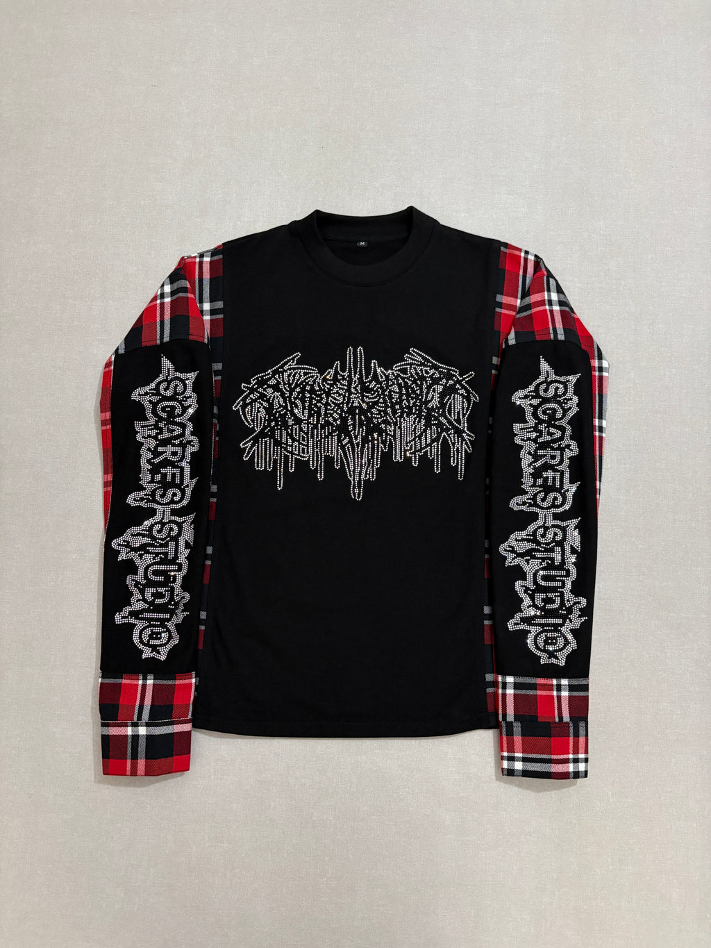RED & WHITE FLANNEL LONG-SLEEVE T-SHIRT
