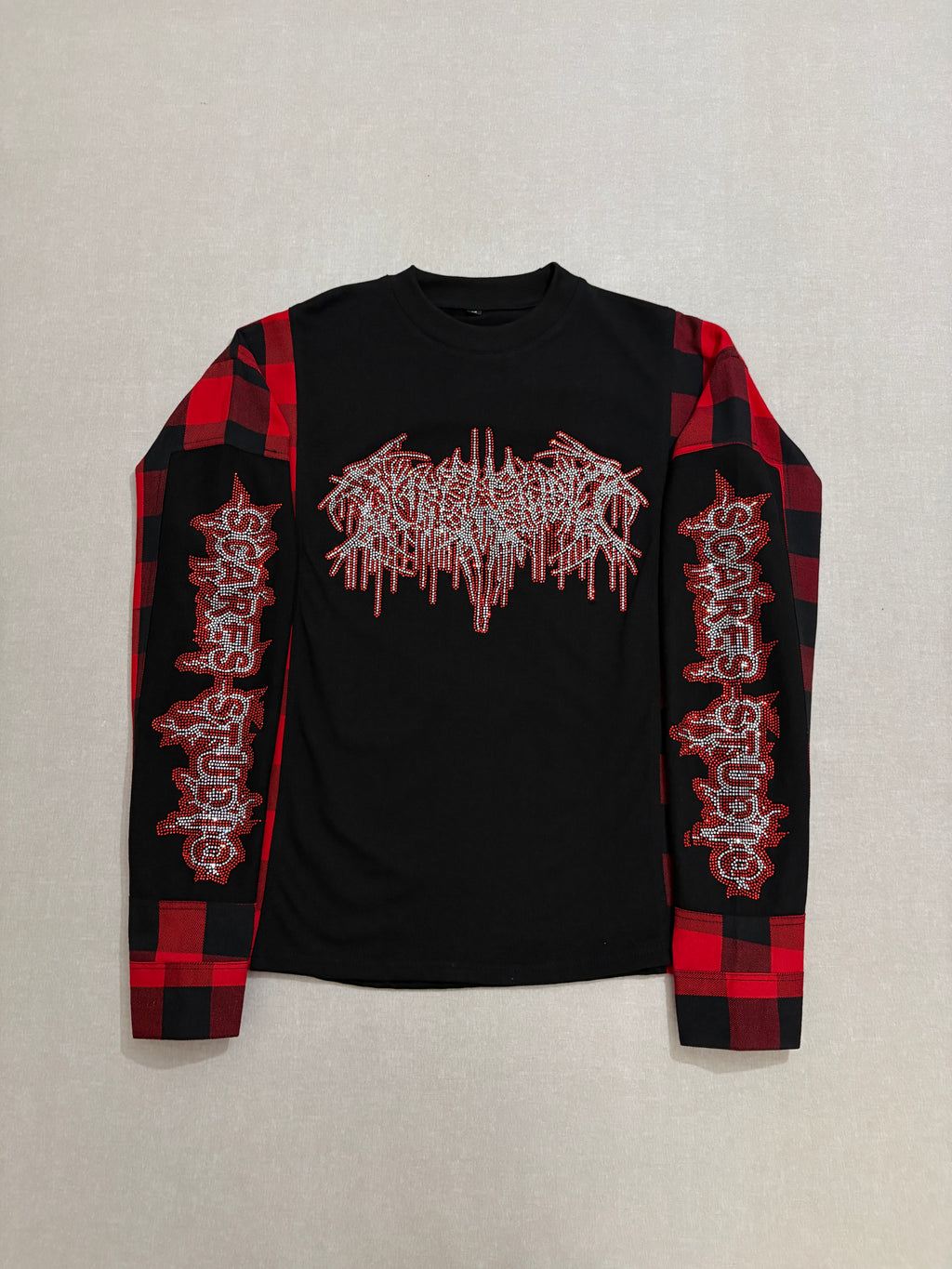 RED & BLACK FLANNEL LONG-SLEEVE T-SHIRT