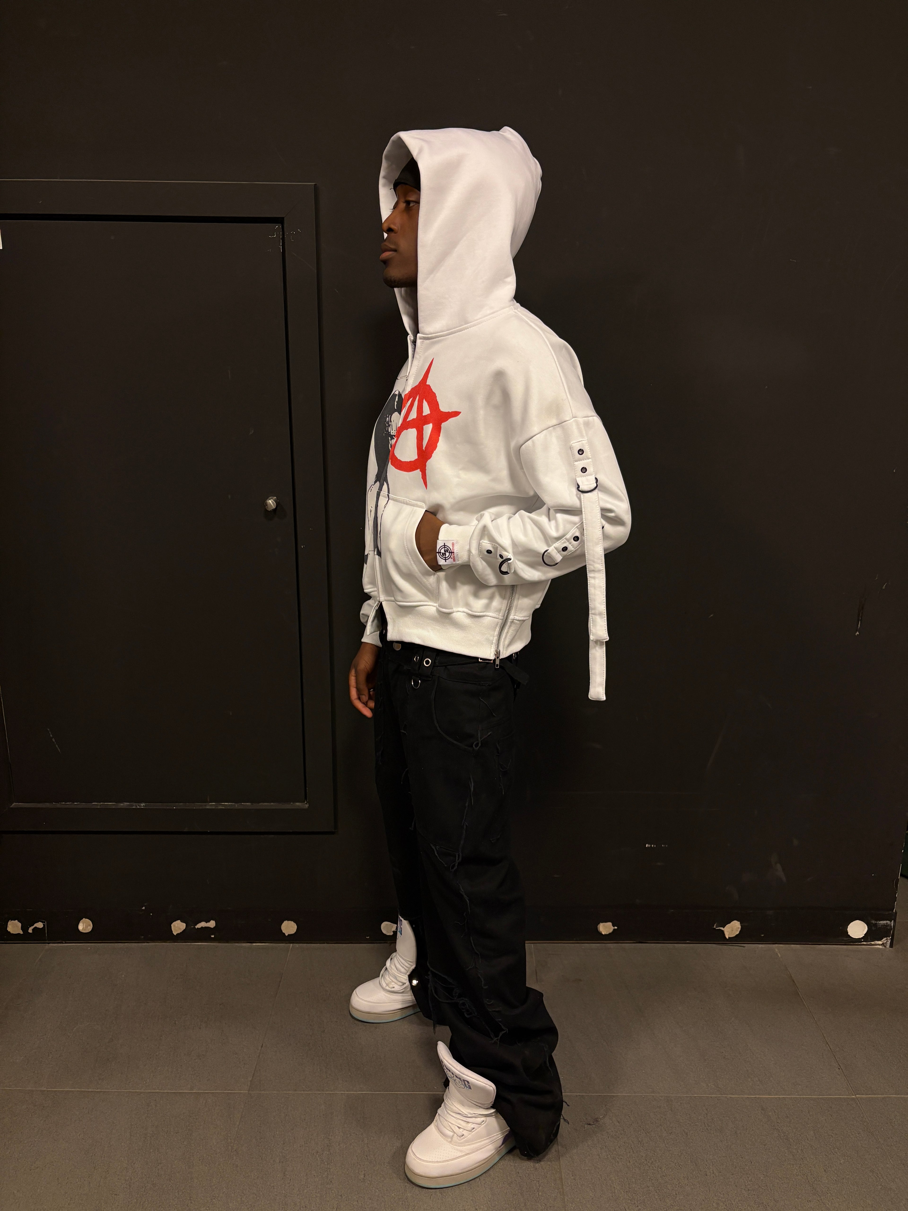 WHITE CHAOTIC ANARCHY CLAN ZIPPER