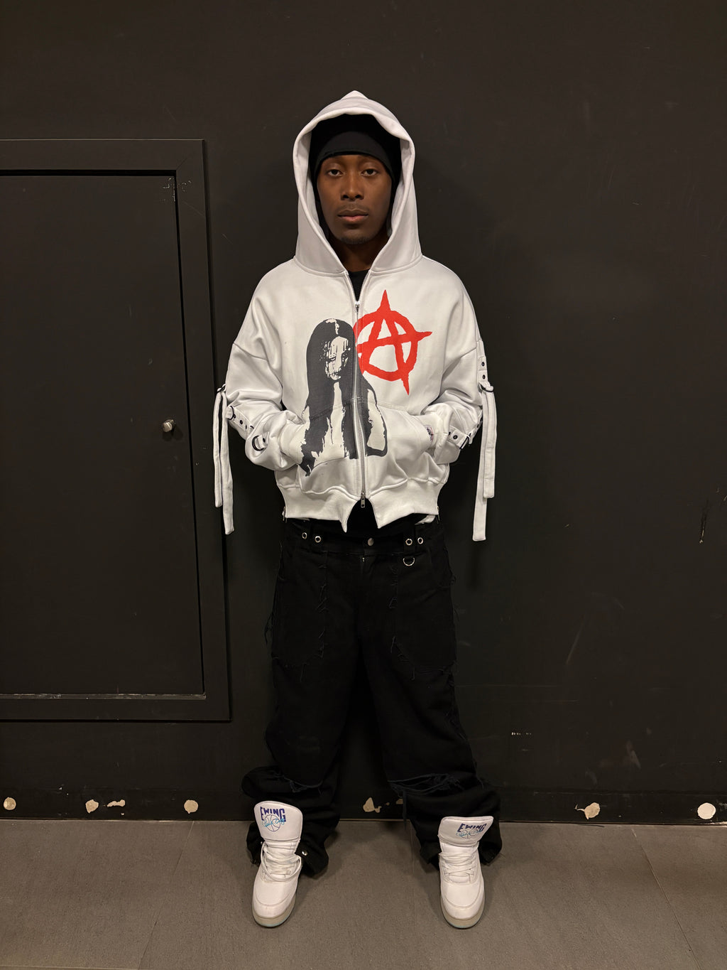 WHITE CHAOTIC ANARCHY CLAN ZIPPER