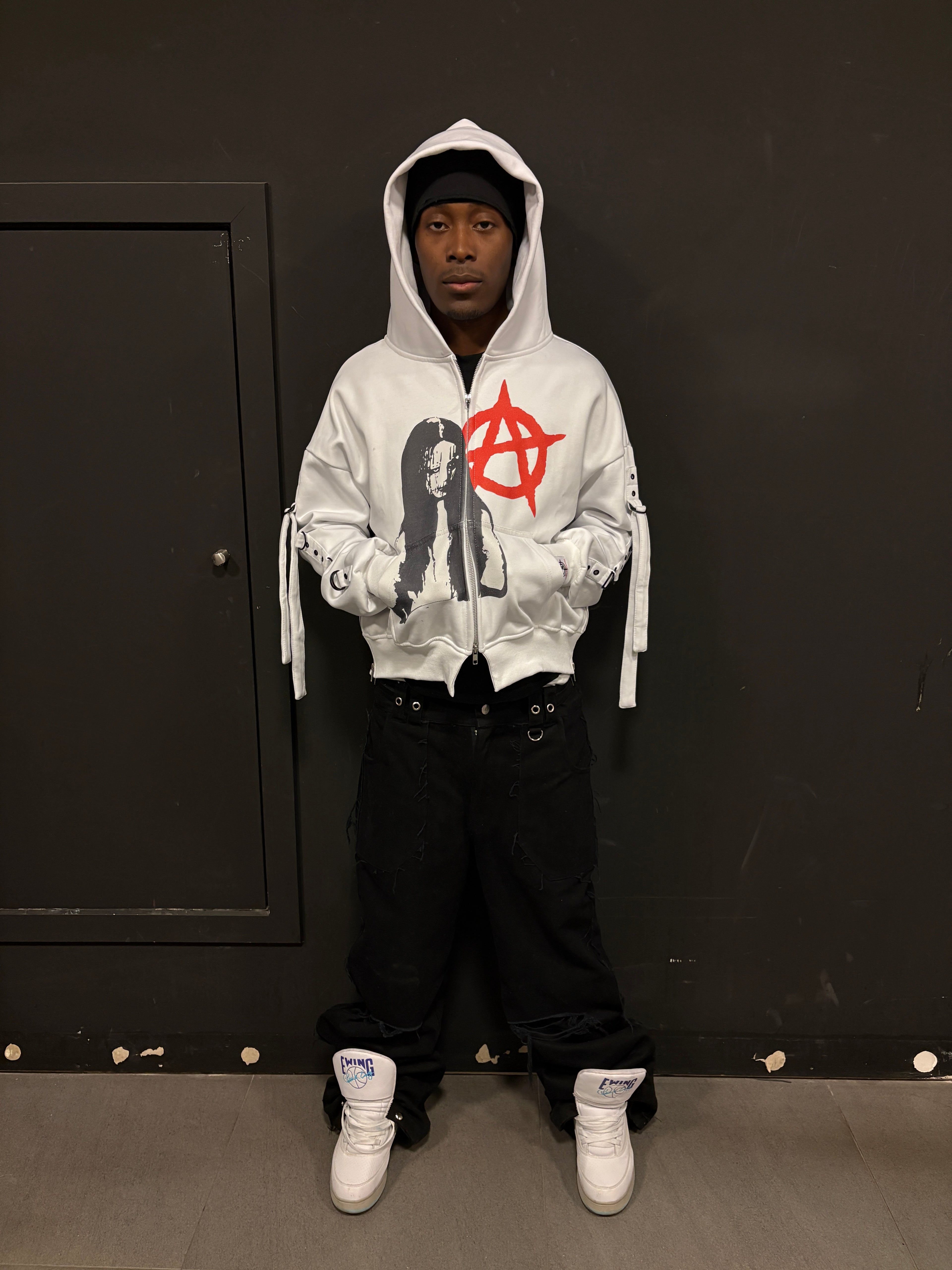 WHITE CHAOTIC ANARCHY CLAN ZIPPER