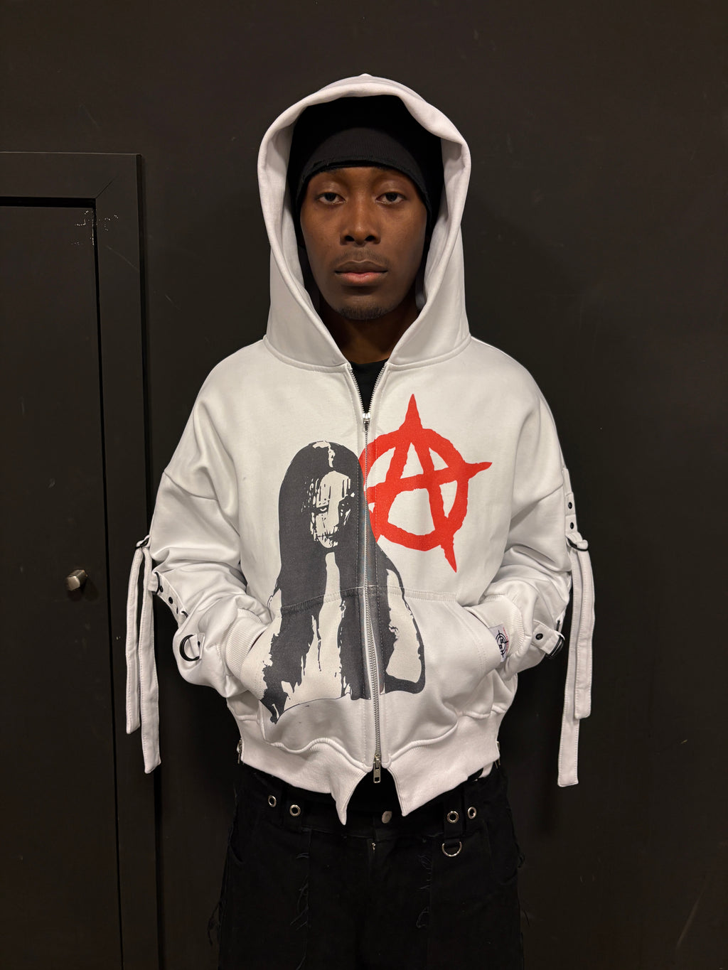 WHITE CHAOTIC ANARCHY CLAN ZIPPER