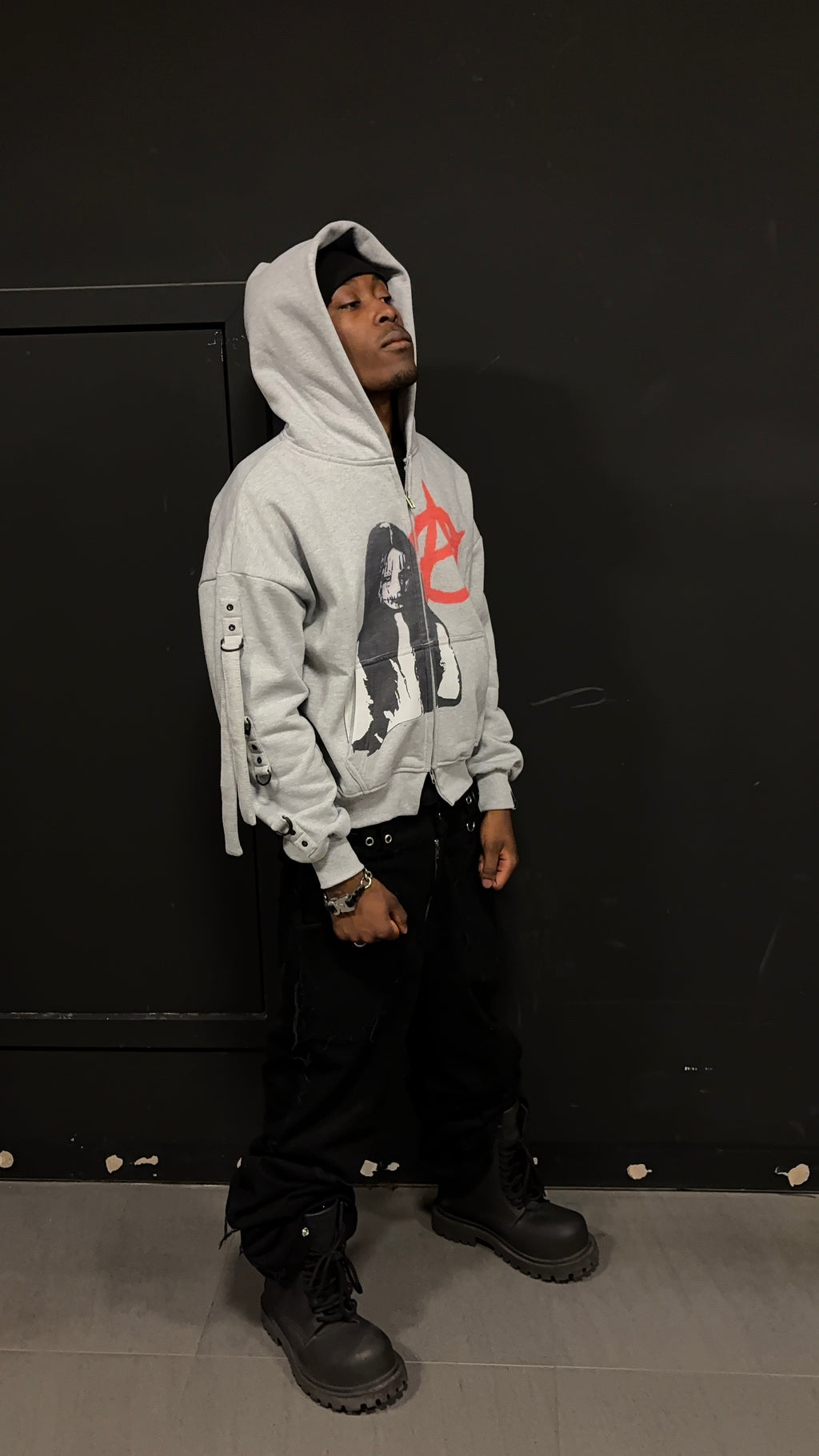 HEATHER GREY CHAOTIC ANARCHY CLAN ZIPPER
