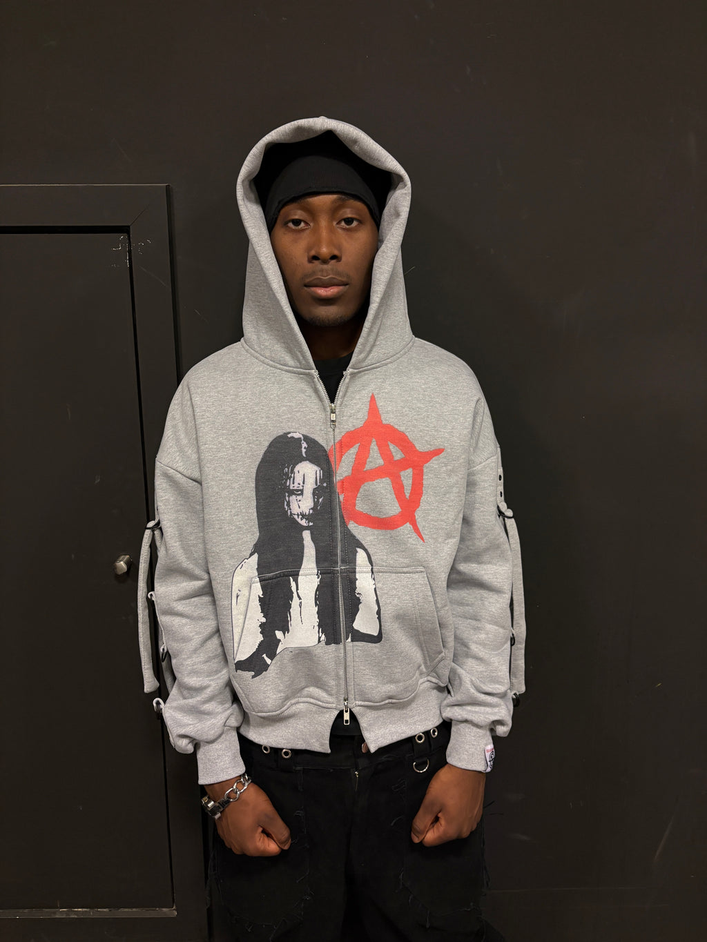 HEATHER GREY CHAOTIC ANARCHY CLAN ZIPPER