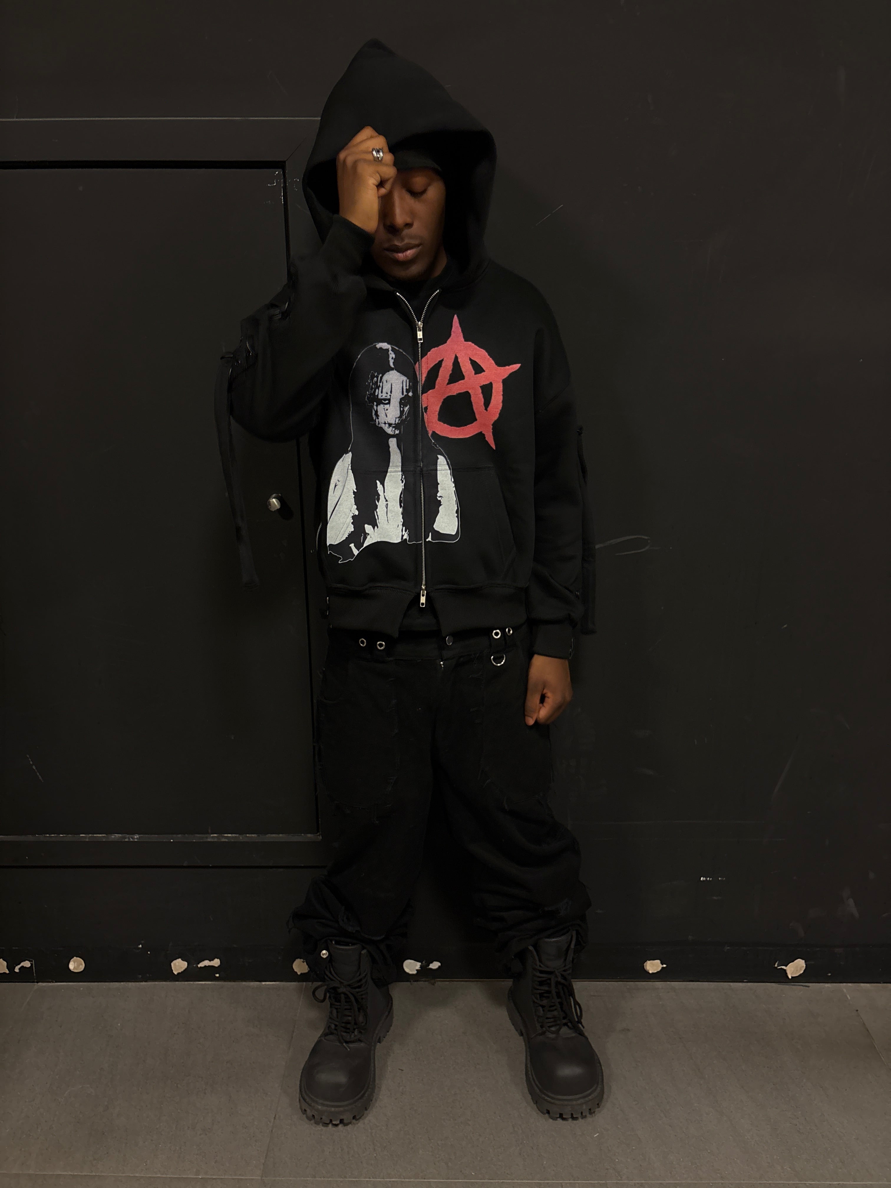 BLACK CHAOTIC ANARCHY CLAN ZIPPER