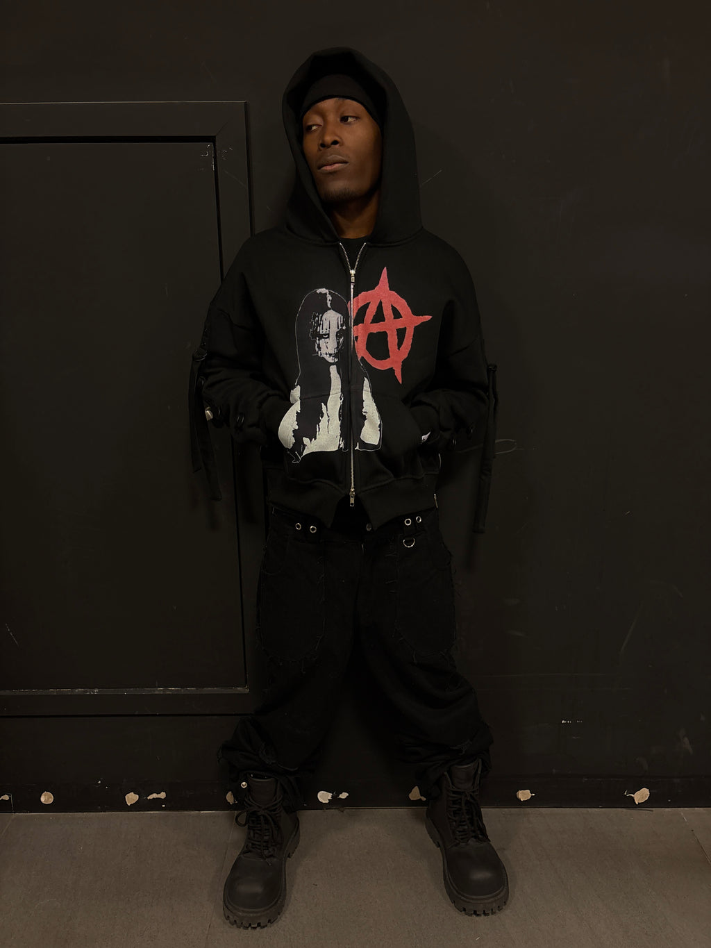 BLACK CHAOTIC ANARCHY CLAN ZIPPER