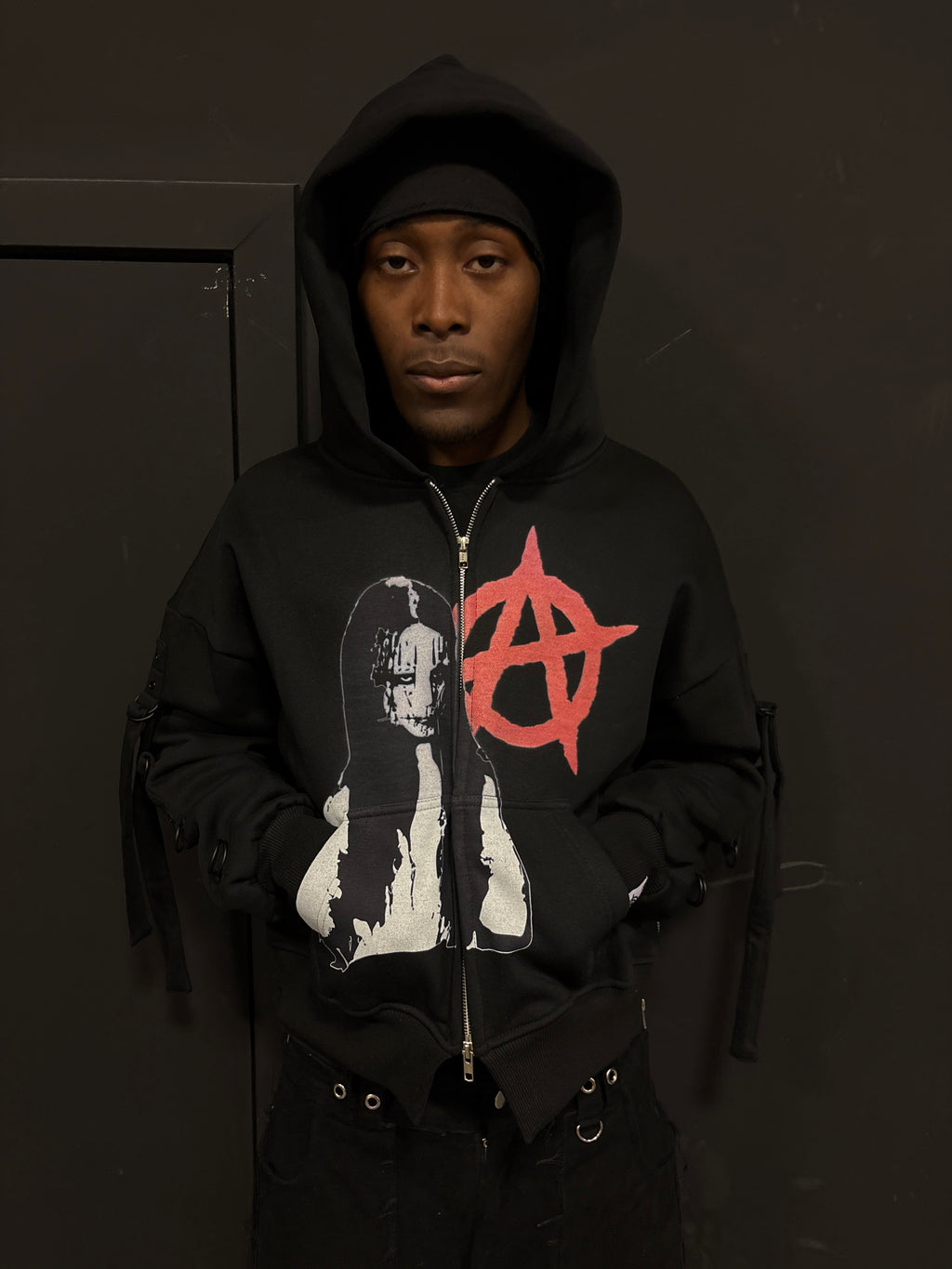 BLACK CHAOTIC ANARCHY CLAN ZIPPER
