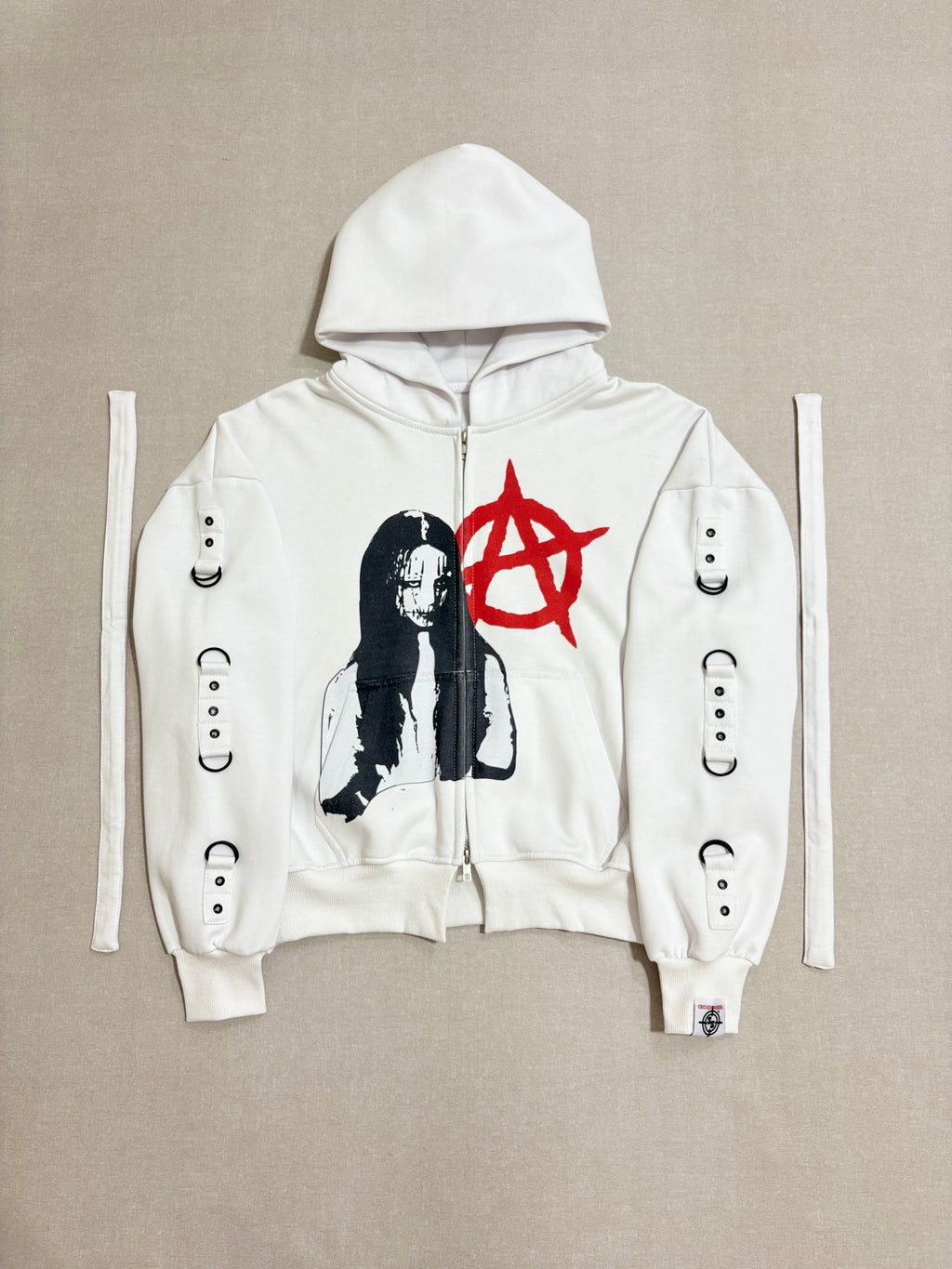 WHITE CHAOTIC ANARCHY CLAN ZIPPER
