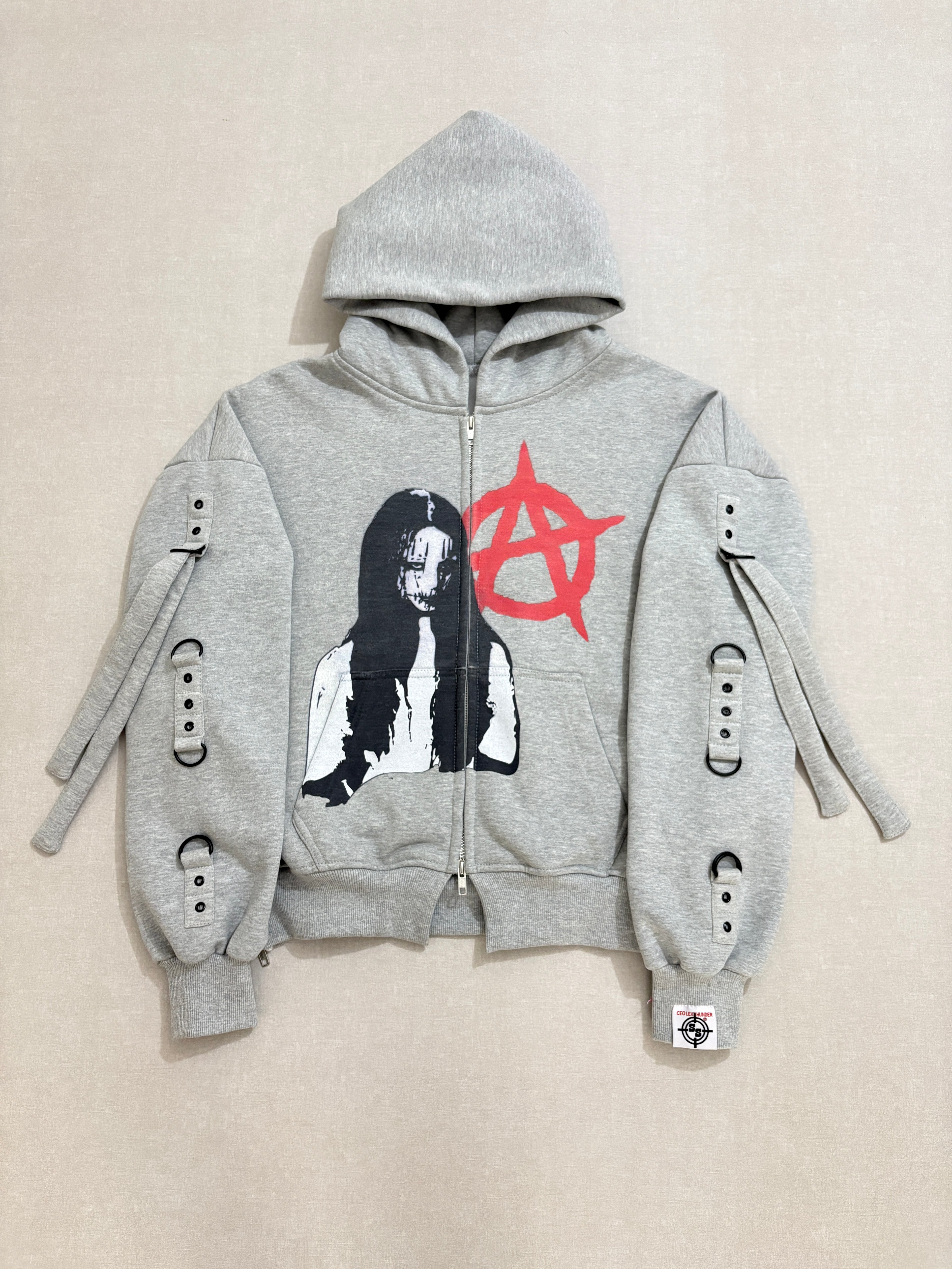 HEATHER GREY CHAOTIC ANARCHY CLAN ZIPPER