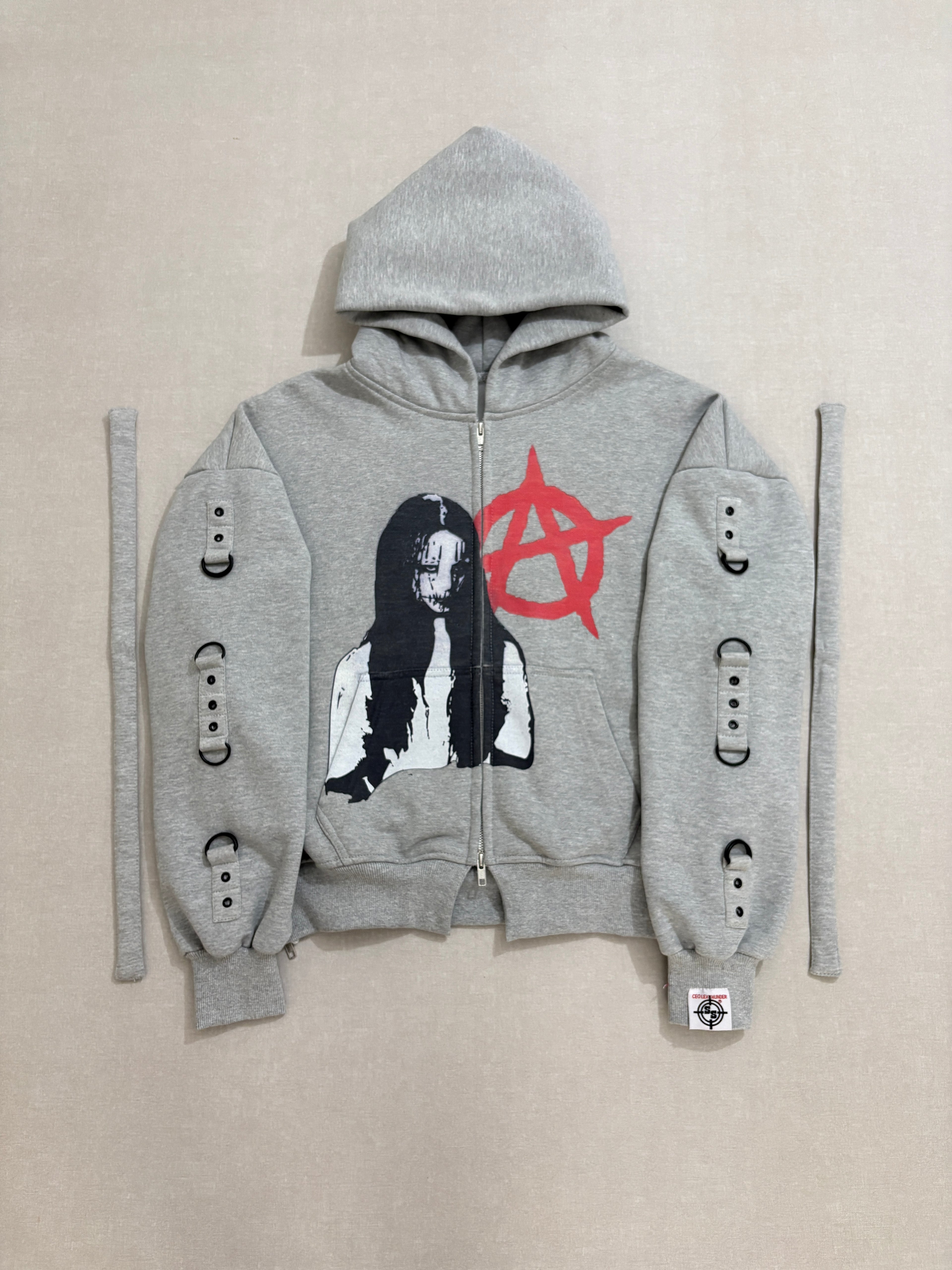 HEATHER GREY CHAOTIC ANARCHY CLAN ZIPPER