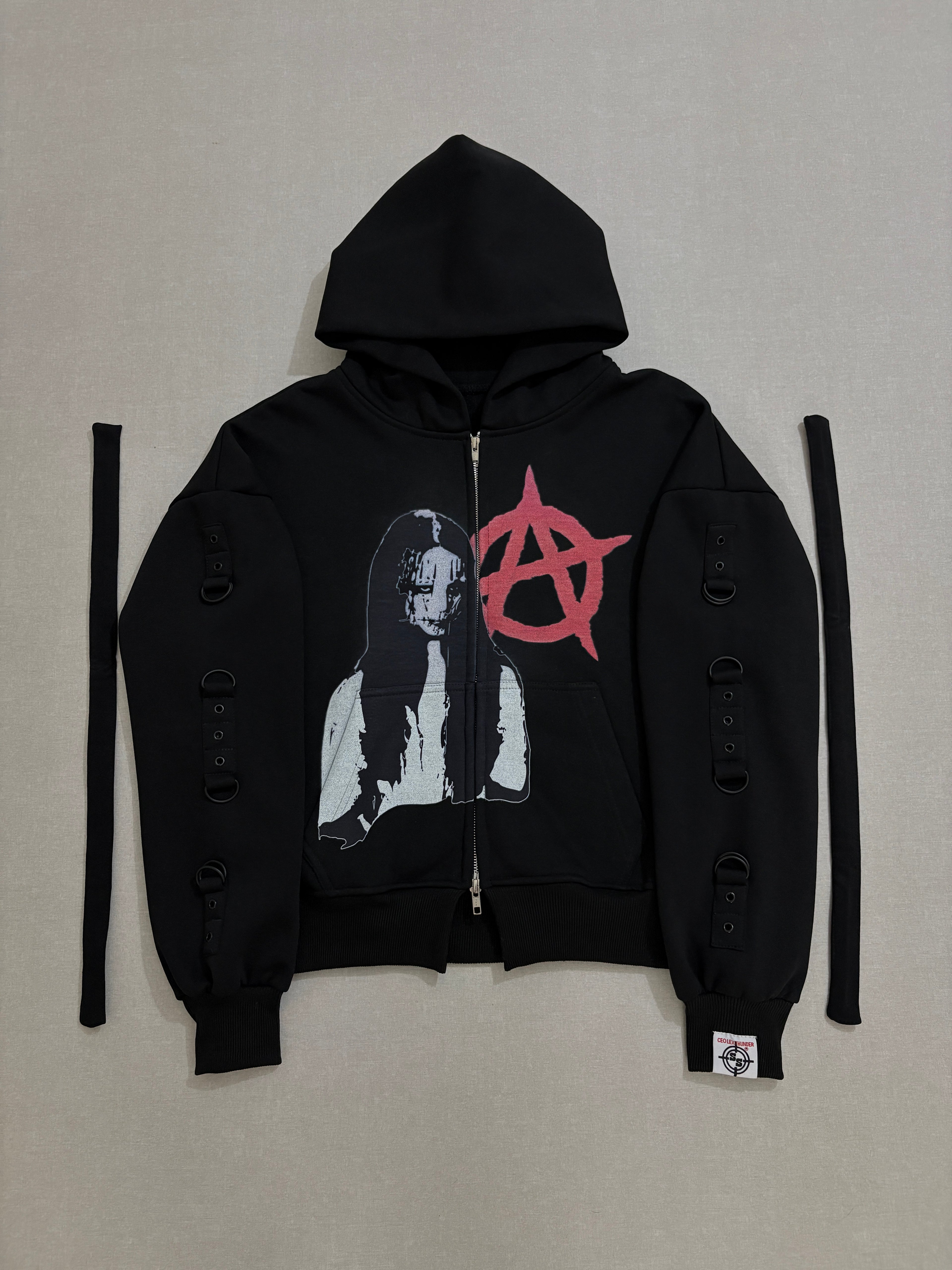 BLACK CHAOTIC ANARCHY CLAN ZIPPER
