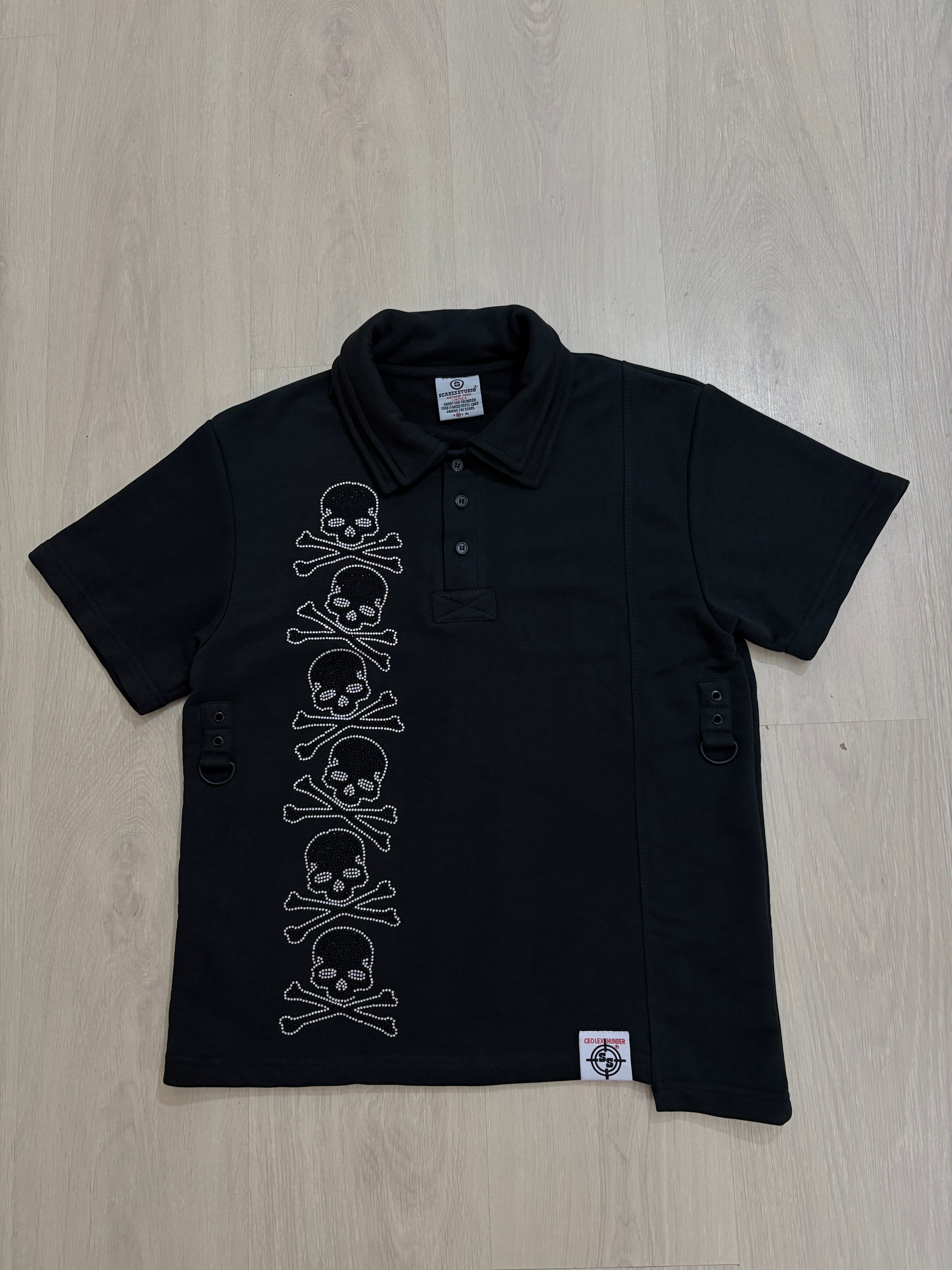 THE SKULL BLACK POLO SHIRT