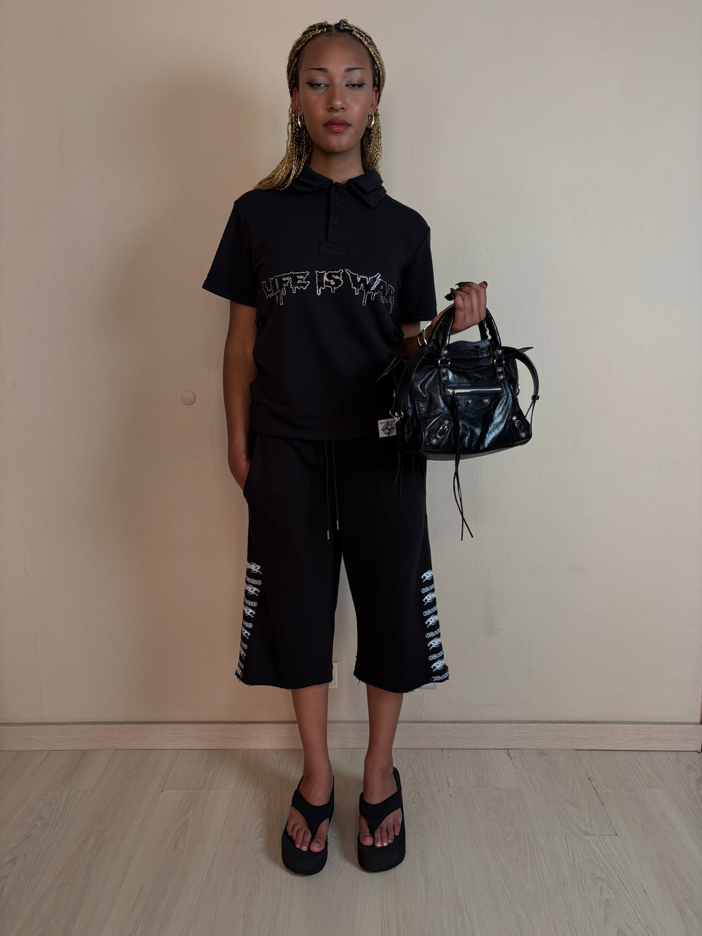 LIFE IS WAR BLACK POLO SHIRT
