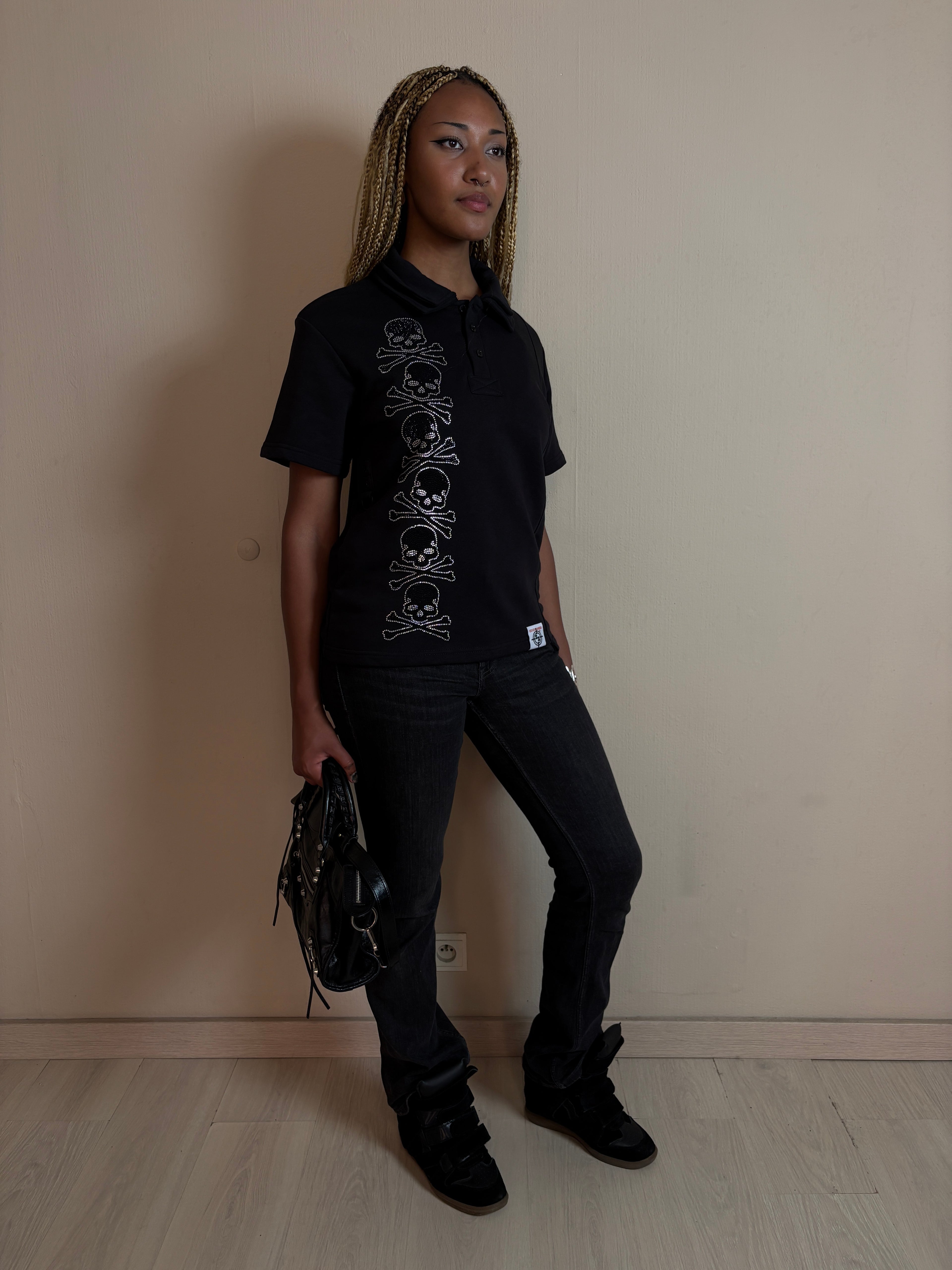 THE SKULL BLACK POLO SHIRT