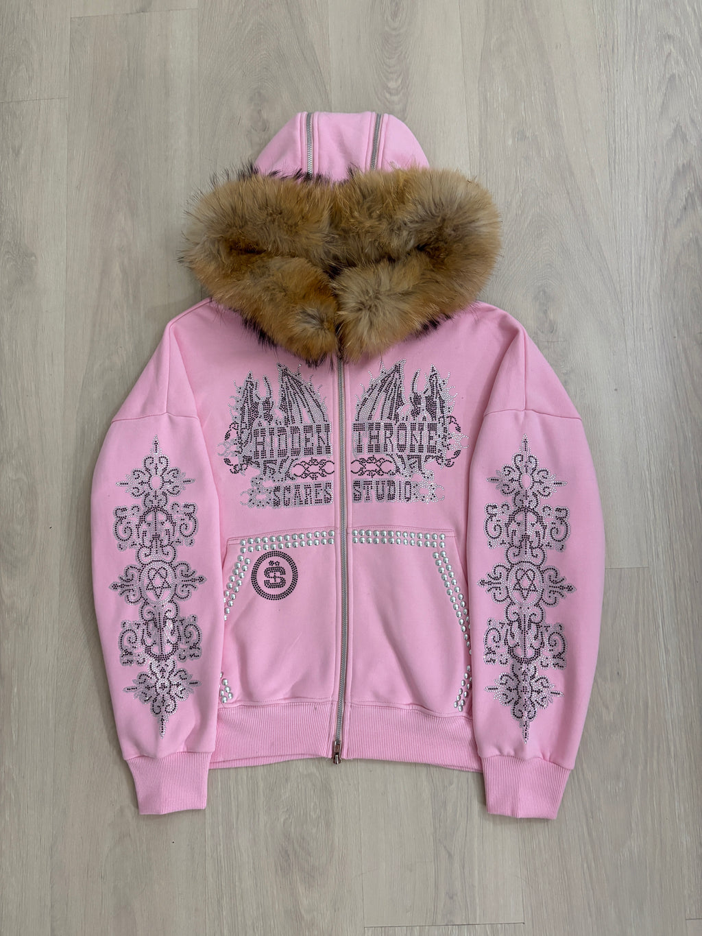HIDDEN THRONE BABY PINK FUR ZIPPER