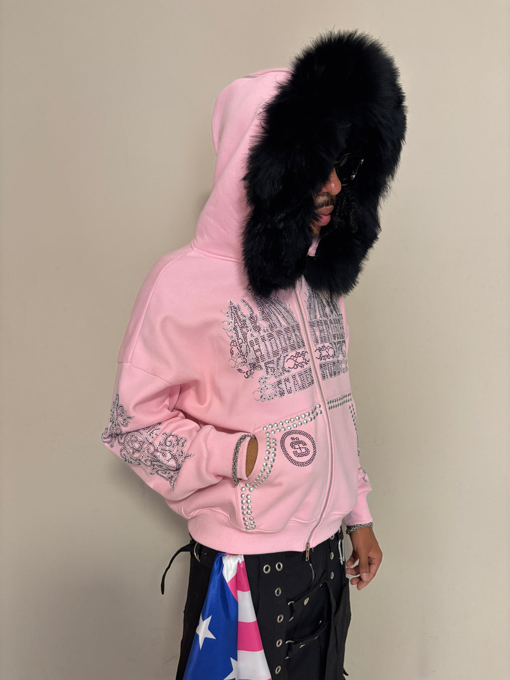HIDDEN THRONE BABY PINK FUR ZIPPER