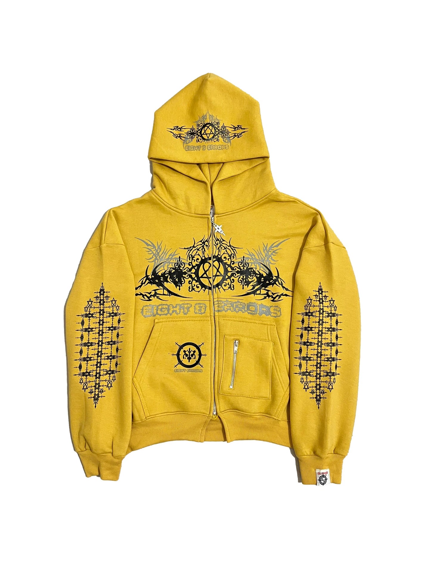 THE TRIBAL SYMBOL TAN COLOUR ZIP-UP HOODIE