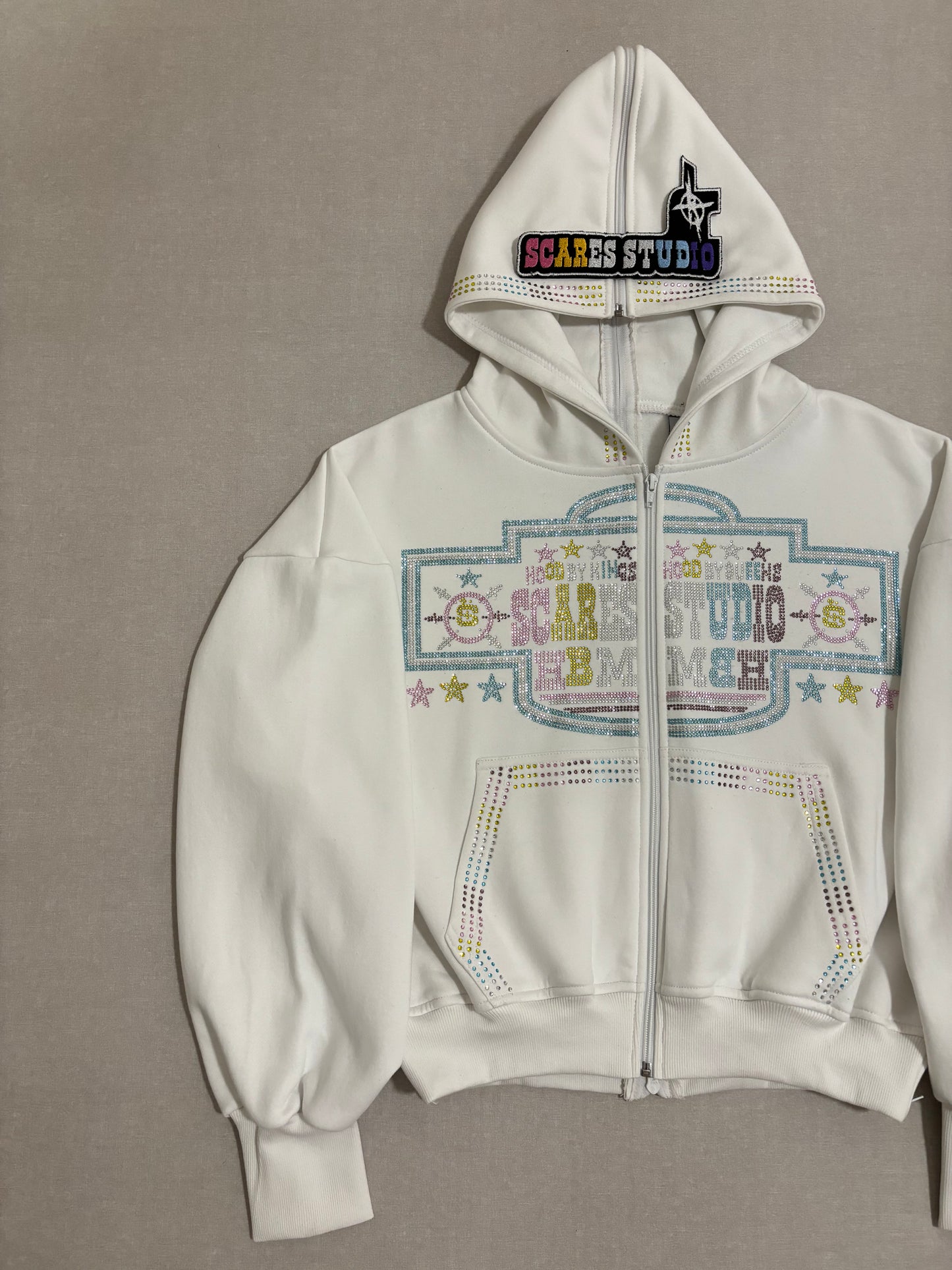 HOOD BY MONEY MULTI-COLOUR WHITE ZIPPER