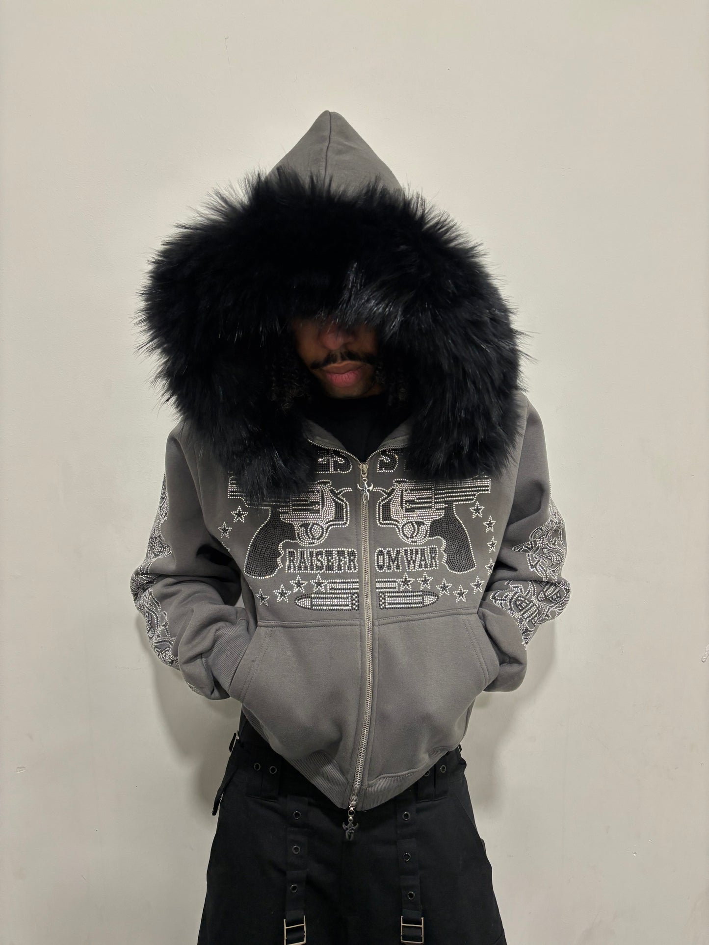 RAISE FROM WAR FUR ASH-GREY FUR ZIPPER