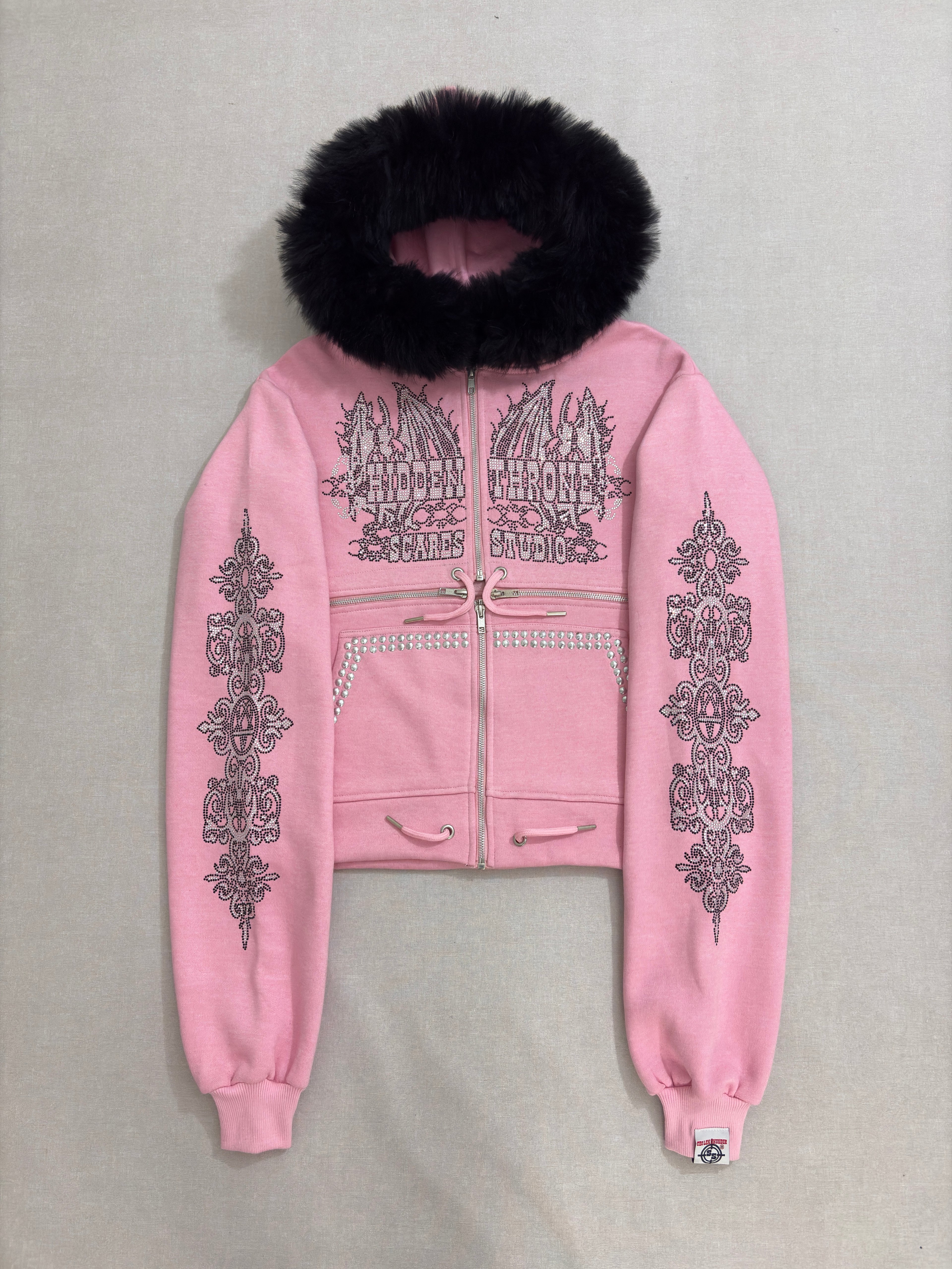 HIDDEN THRONE BABY PINK CROSS-ZIPPER