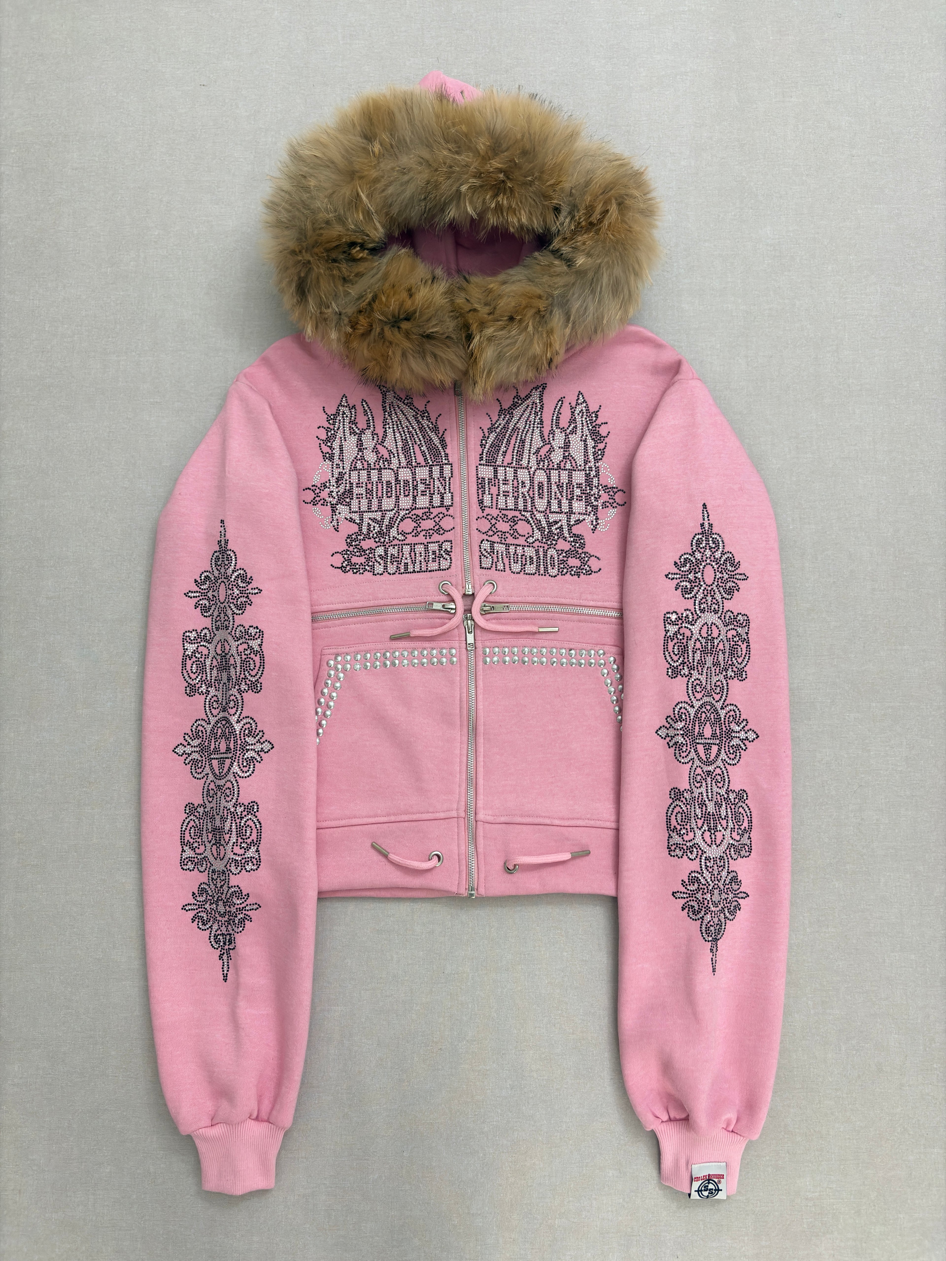 HIDDEN THRONE BABY PINK CROSS-ZIPPER