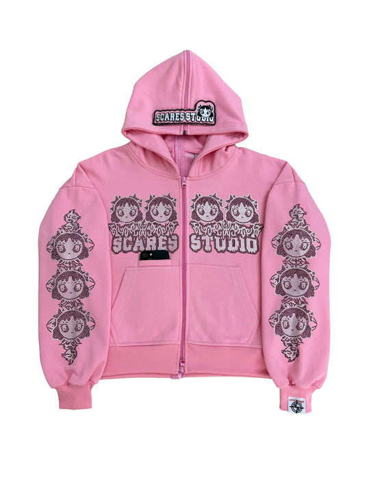 BABY PINK BARBIE ZIPPER